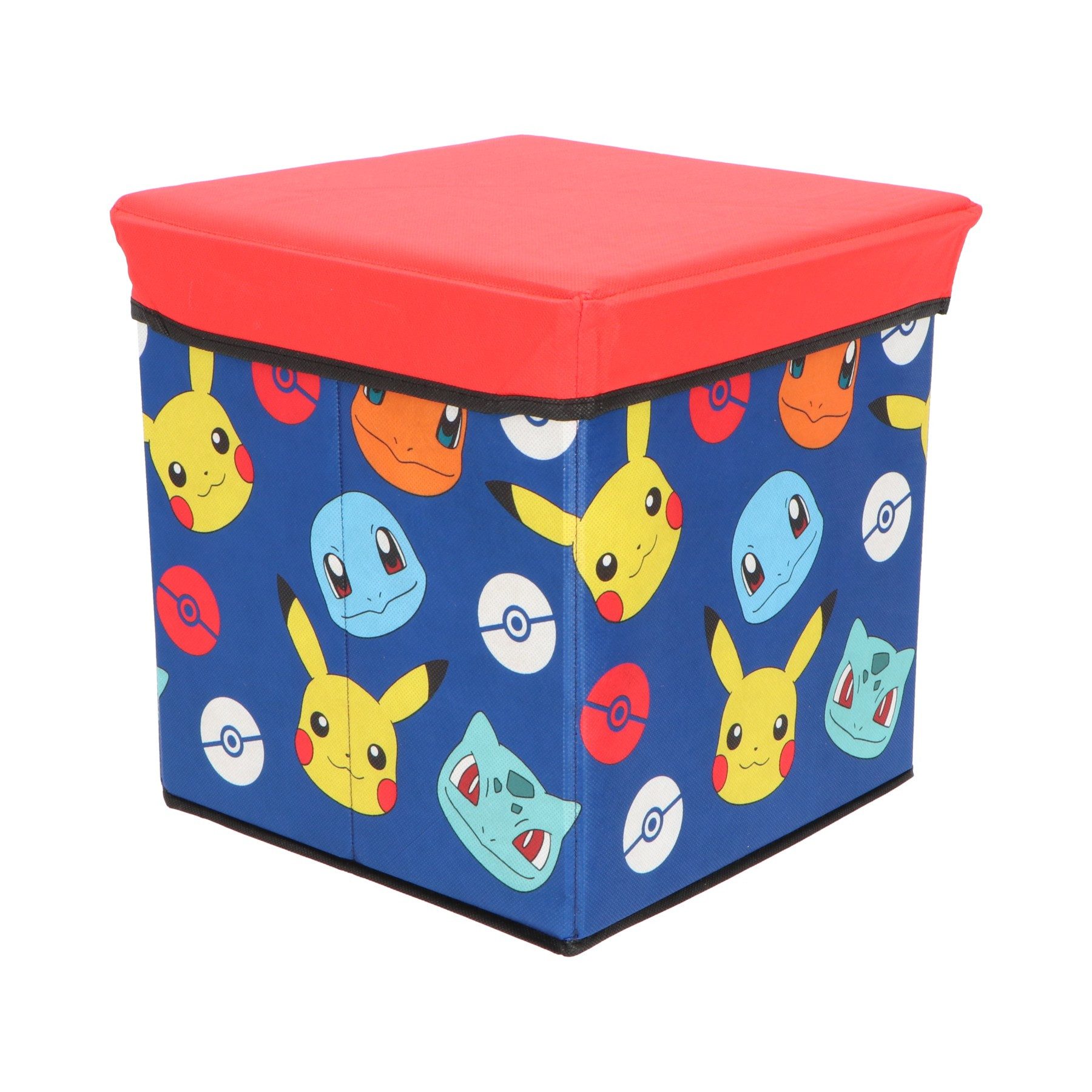 POKÉMON Sitzhocker Aufbewahrungsbox mit Sitzfunktion und Stauraum 30 × 30 × 30 cm