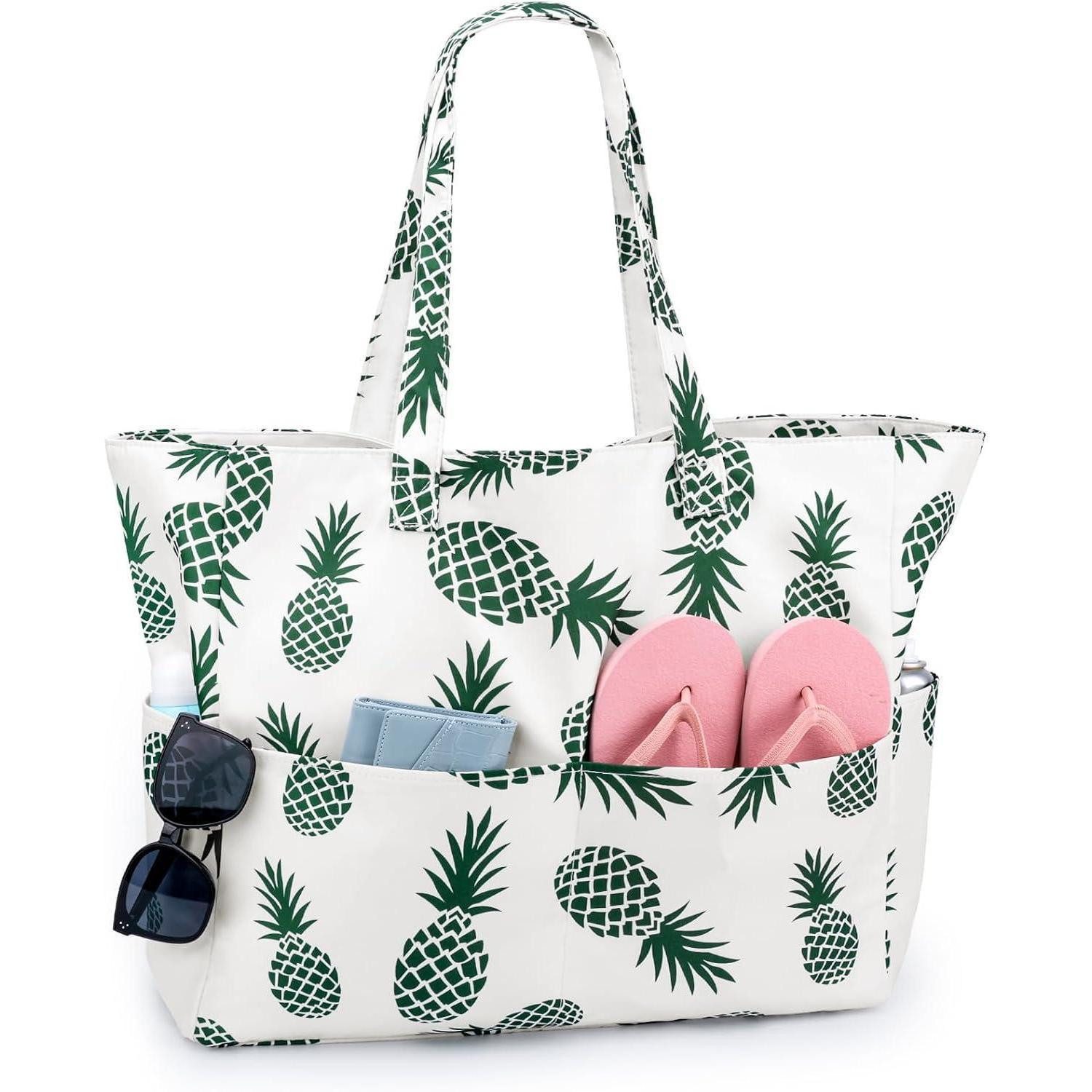 XL-Strandtasche Strandtasche XXL Familie mit Reißverschluss Große Badetasche Beach Bag