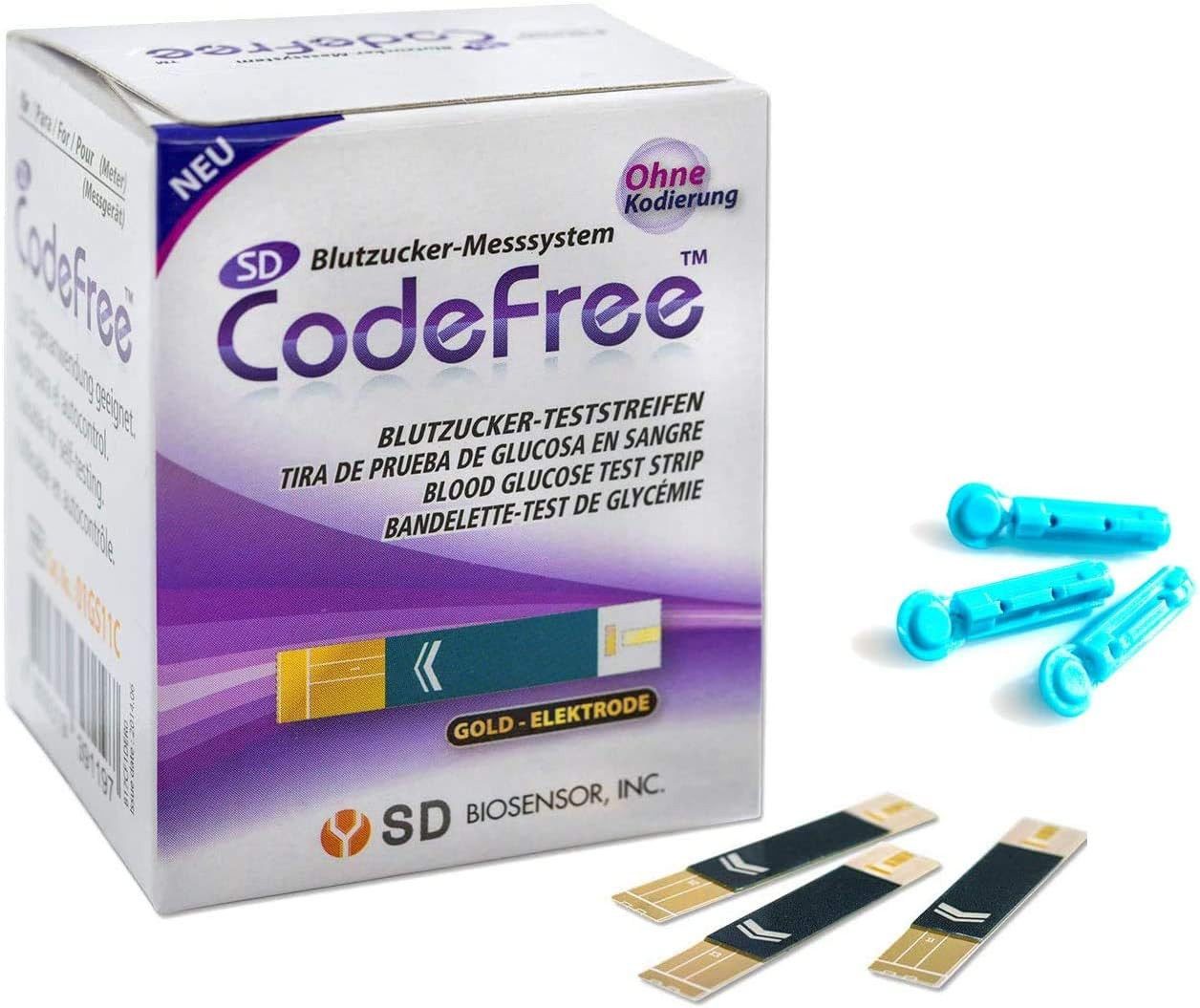 CodeFree Blutzucker-Teststreifen 100 Stk. + Blutlanzetten 50 Stk., 28 G, Vorteilspack - Sparpack, 1-tlg. – Bild 2 von 5