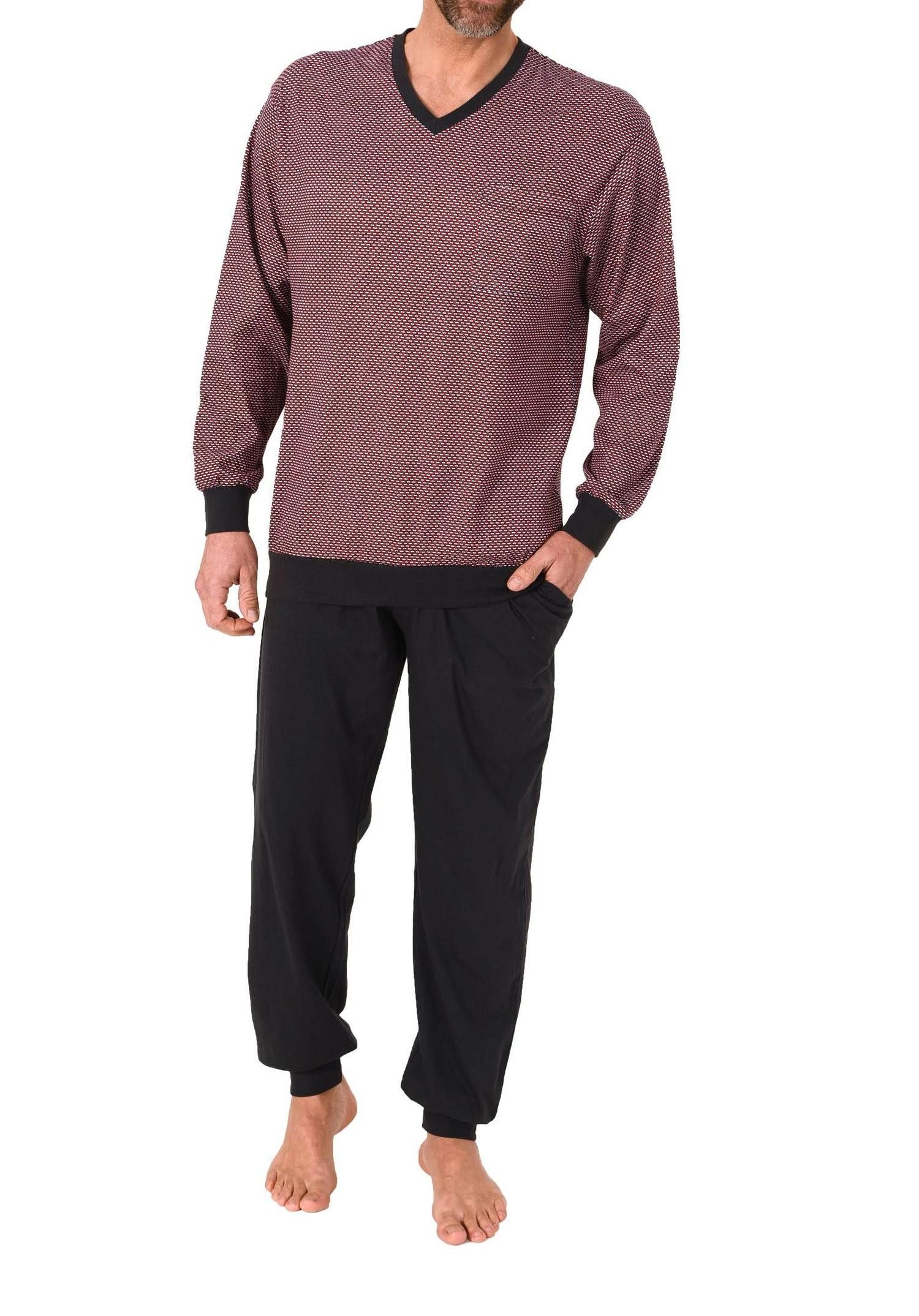Normann Pyjama Normann Herren Schlafanzug langarm mit Bündchen - auch in Üb günstig online kaufen