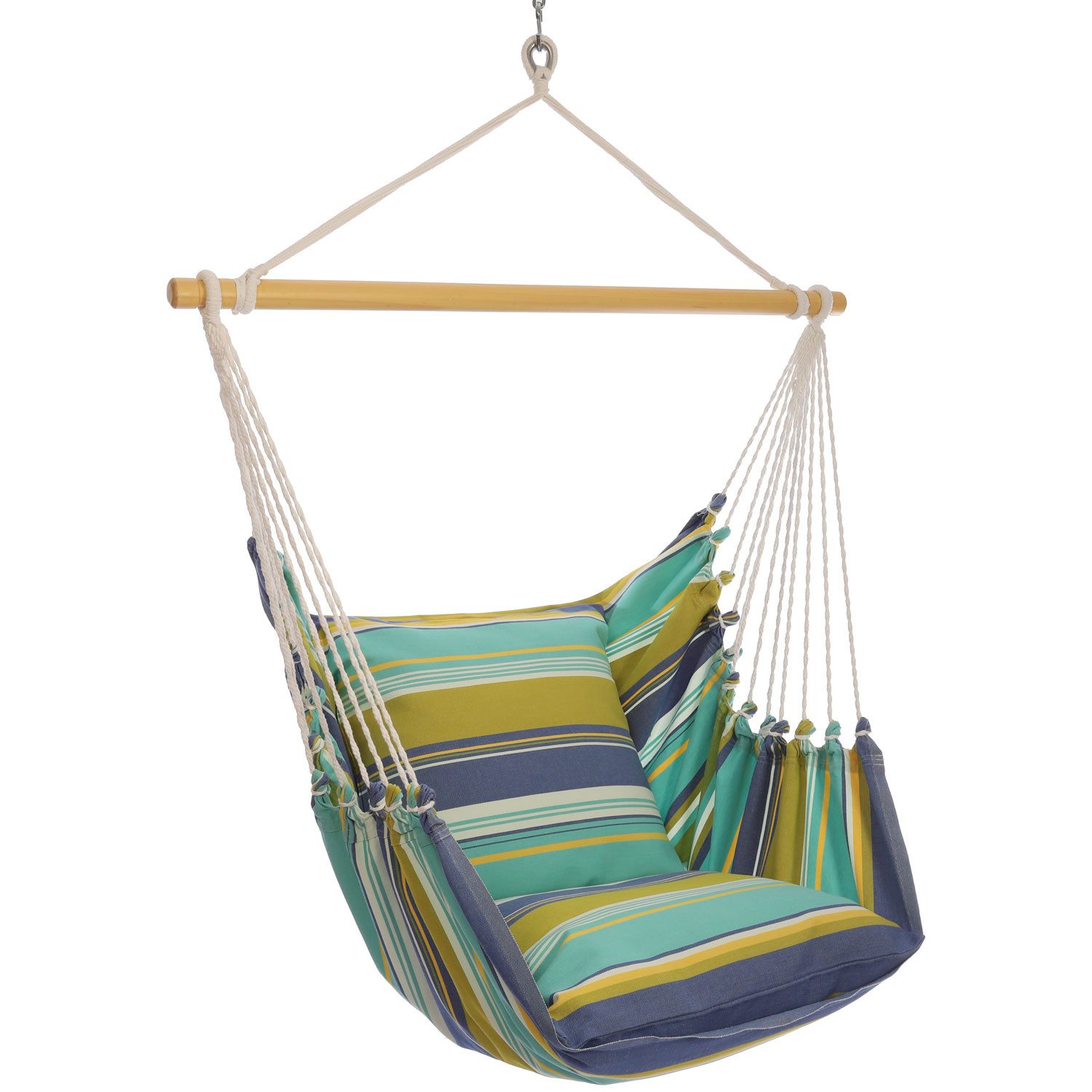 HOPLO Hängestuhl Hängesessel Sea Breeze 354 XXL mit 2 Kissen 100 % Baumwolle, Hergestellt unter fairen Bedingungen!