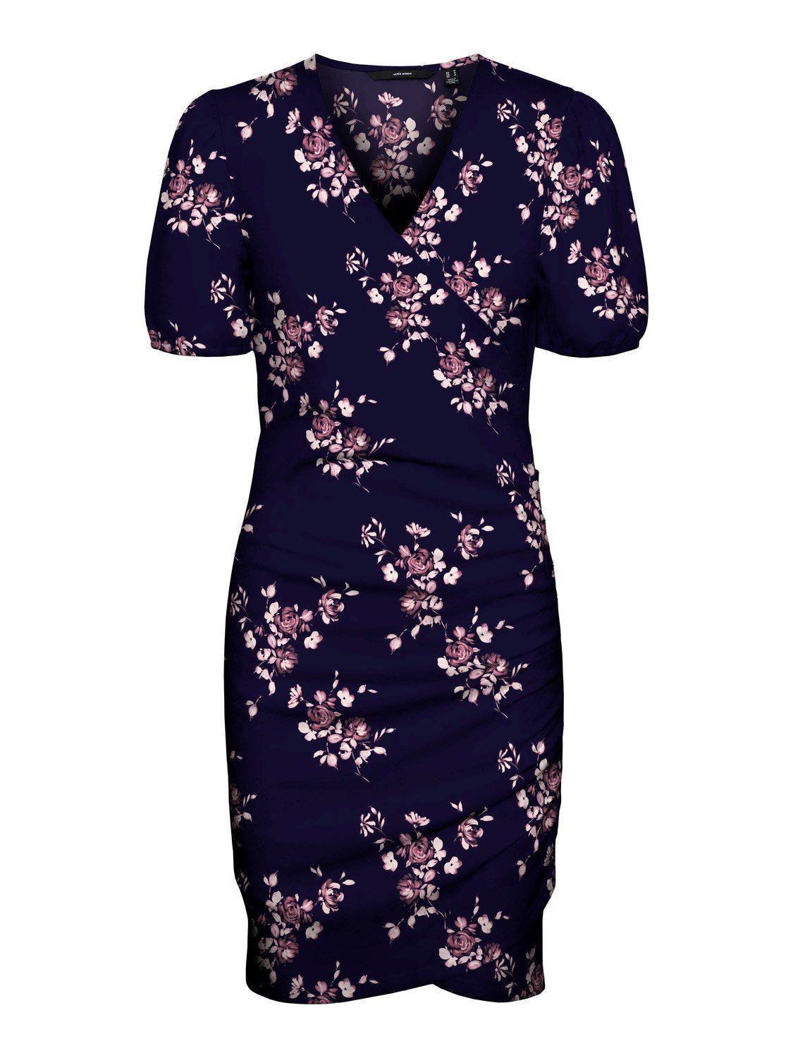 Vero Moda Shirtkleid (knielang, 1-tlg) VMELISA S/S WRAP DRESS LCS JRS