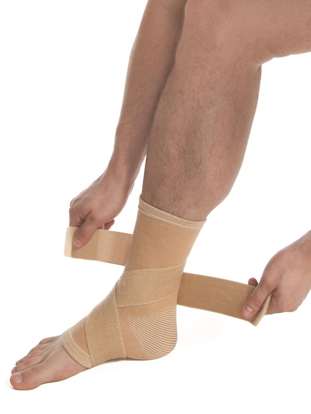 MedTex Fußbandage Bandage Sprunggelenk Fuß Strumpf Fixierung Kompression 7025, Kompression