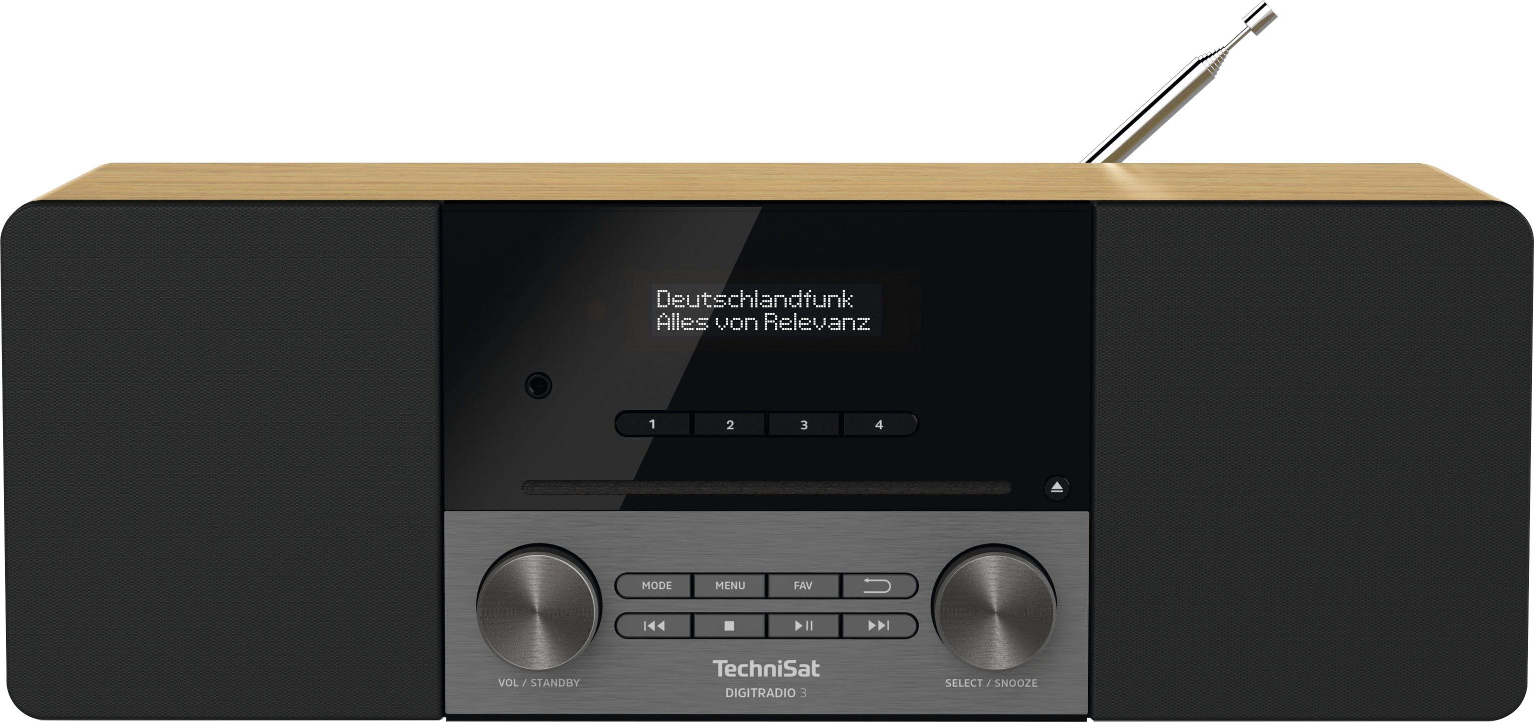 TechniSat DIGITRADIO 3 Digitalradio mit UKW Eiche W, Made RDS, Germany) (DAB) 20 (Digitalradio in CD-Player, (DAB)