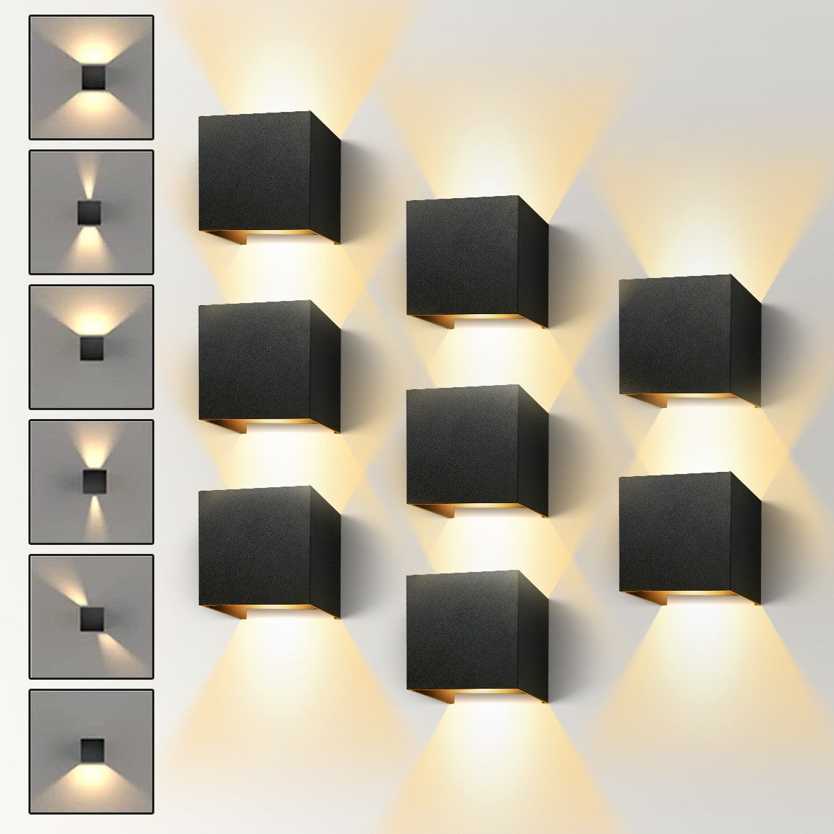 Simloveve LED Wandleuchte Außen-Wandleuchte, 8 Stück, günstig online kaufen