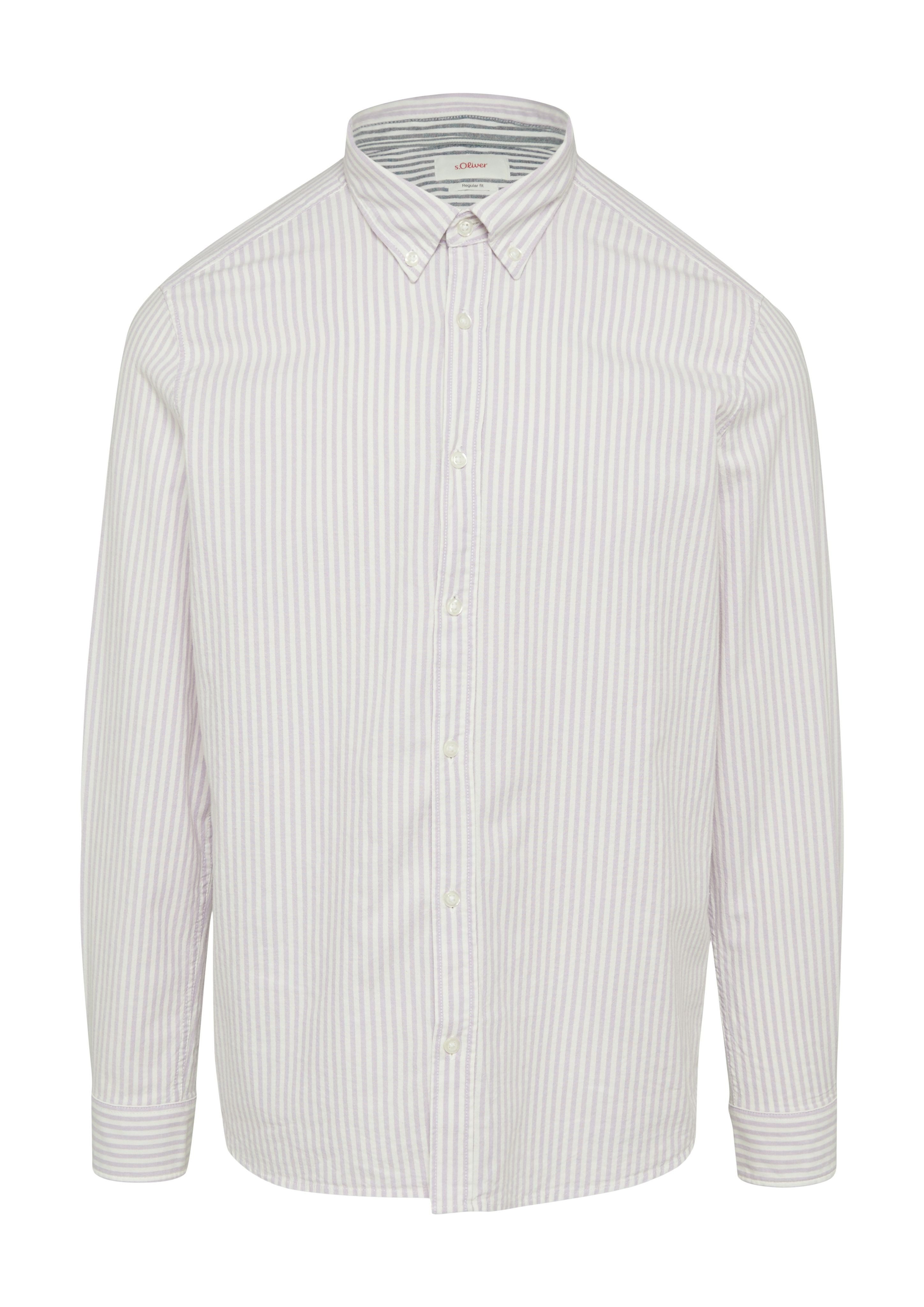 s.Oliver Langarmhemd Regular Fit: Gestreiftes Oxford-Hemd günstig online kaufen