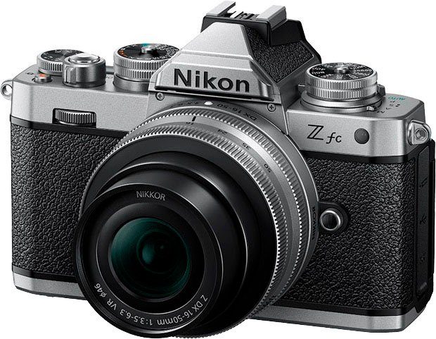 Nikon Z fc + 16-50 VR Systemkamera (NIKKOR Z DX 16-50 mm 1:3,5-6,3 VR Silver Edition, 20,9 MP, Bluetooth, WLAN)