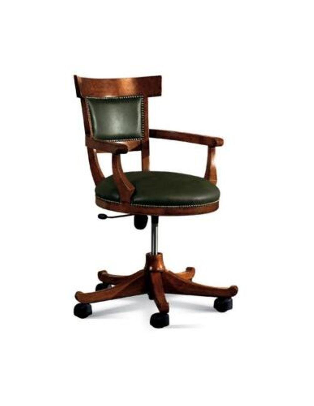 JVmoebel Bürostuhl, Stuhl auf Rollen Wohnzimmerdesign Armlehnen Holz Neue Esszimmerstühle