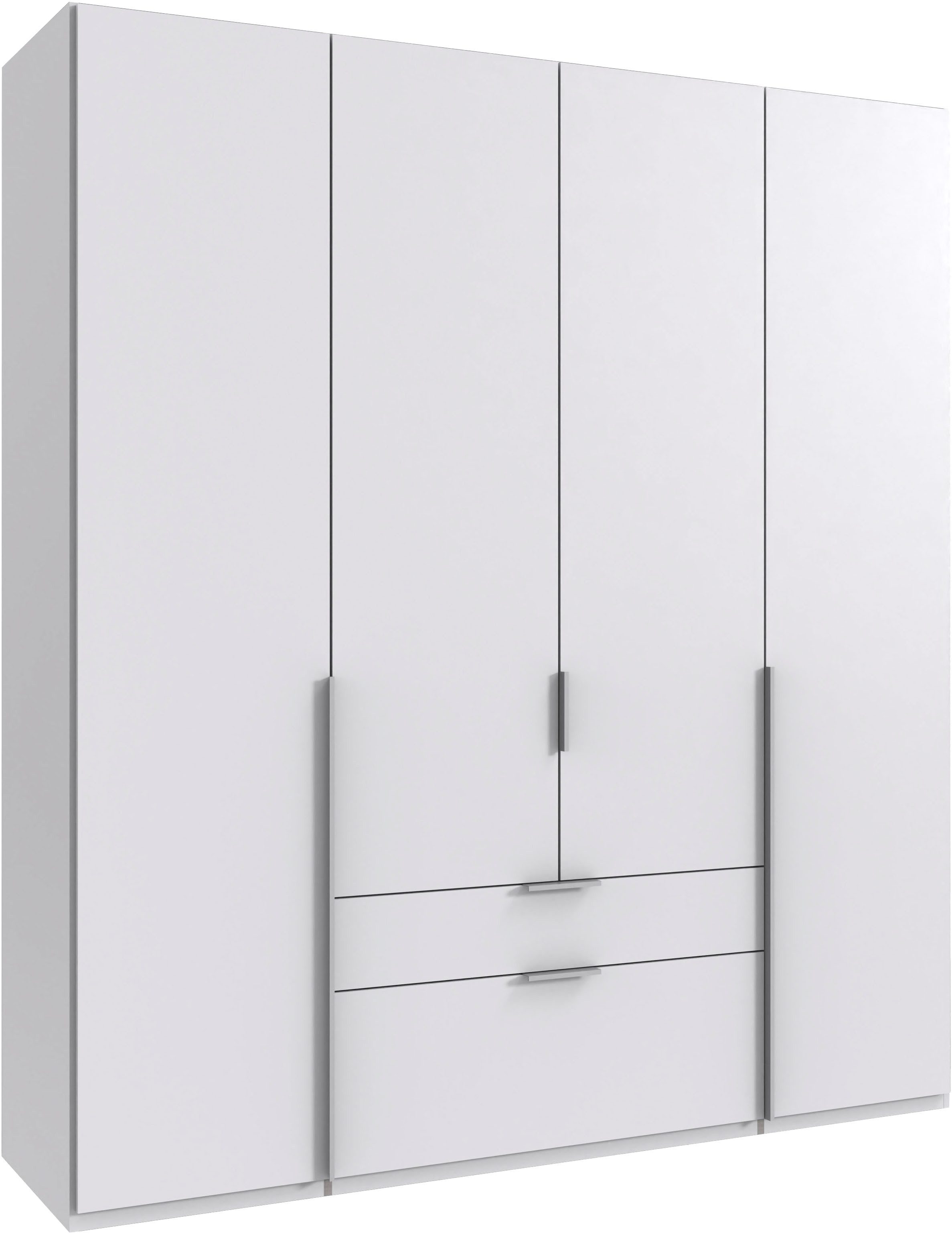 Wimex Drehtürenschrank Mugano, 135 oder 180cm breit, 208 oder 236cm hoch, Made in Germany (mit langen Griffstangen aus Metall) wahlweise mit oder ohne Spiegel, mit Schubladen