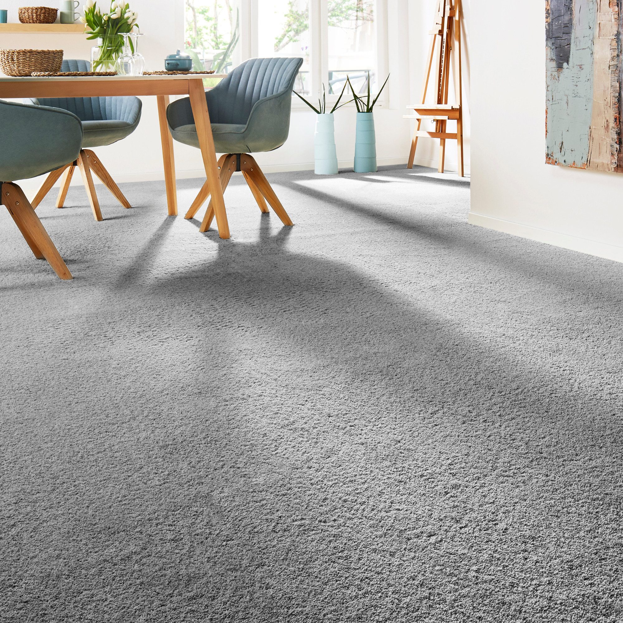 Andiamo Teppichboden Verona, Velours, Gesamthöhe 6 mm, Luxusklasse LC2, rechteckig, Uni Farben, Breite 400 cm oder 500 cm, strapazierfähig, pflegeleicht
