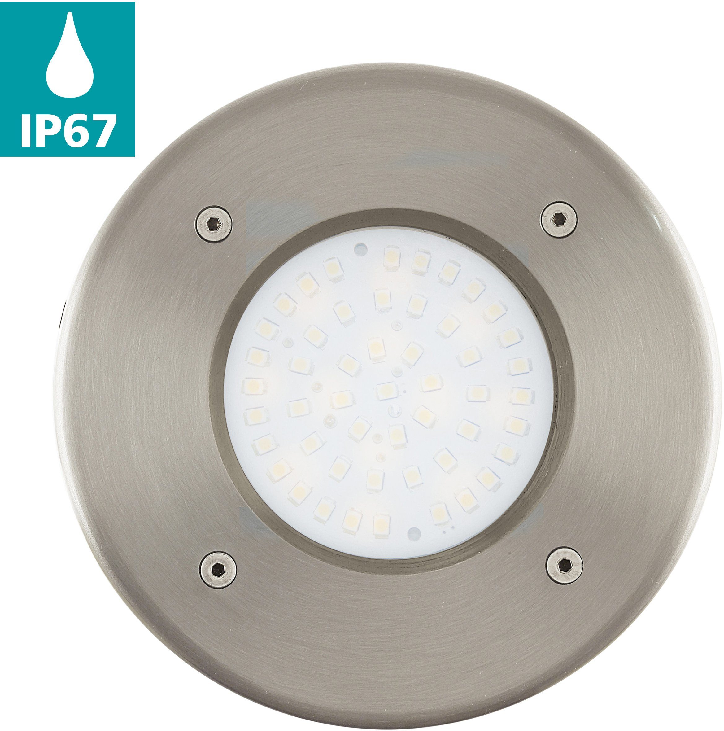 LED Bodeneinbauleuchte Warmweiß, Schutz staubdicht LED zeitweiliges LED - Einbauleuchte untertauchen LAMEDO, + IP65/IP67 Schutzart Outdoor, integriert, - gegen fest EGLO