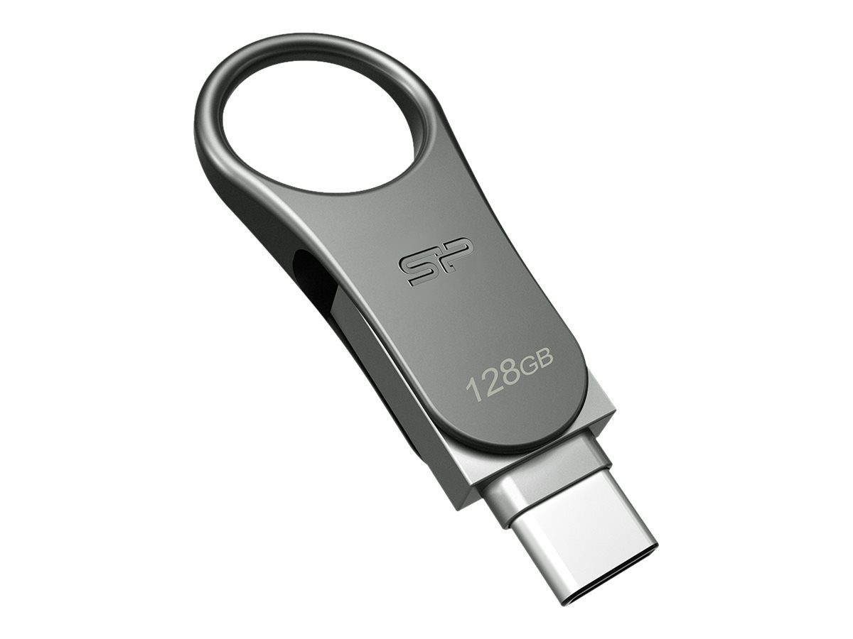 SILICON POWER SILICON POWER USB-Stick 128GB Silicon Power C80 USB3.0 Silver Type-C R USB-Stick