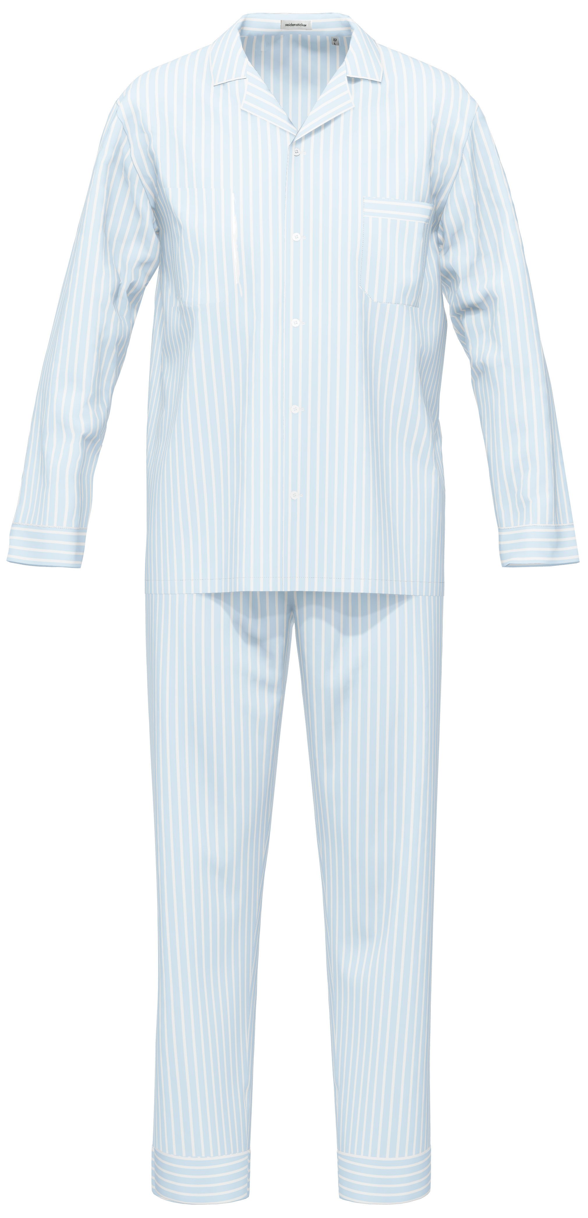seidensticker Pyjama SEIDENSTICKER 61000 Schlafanzug / Pyjama lang 48-60 zen blue 681