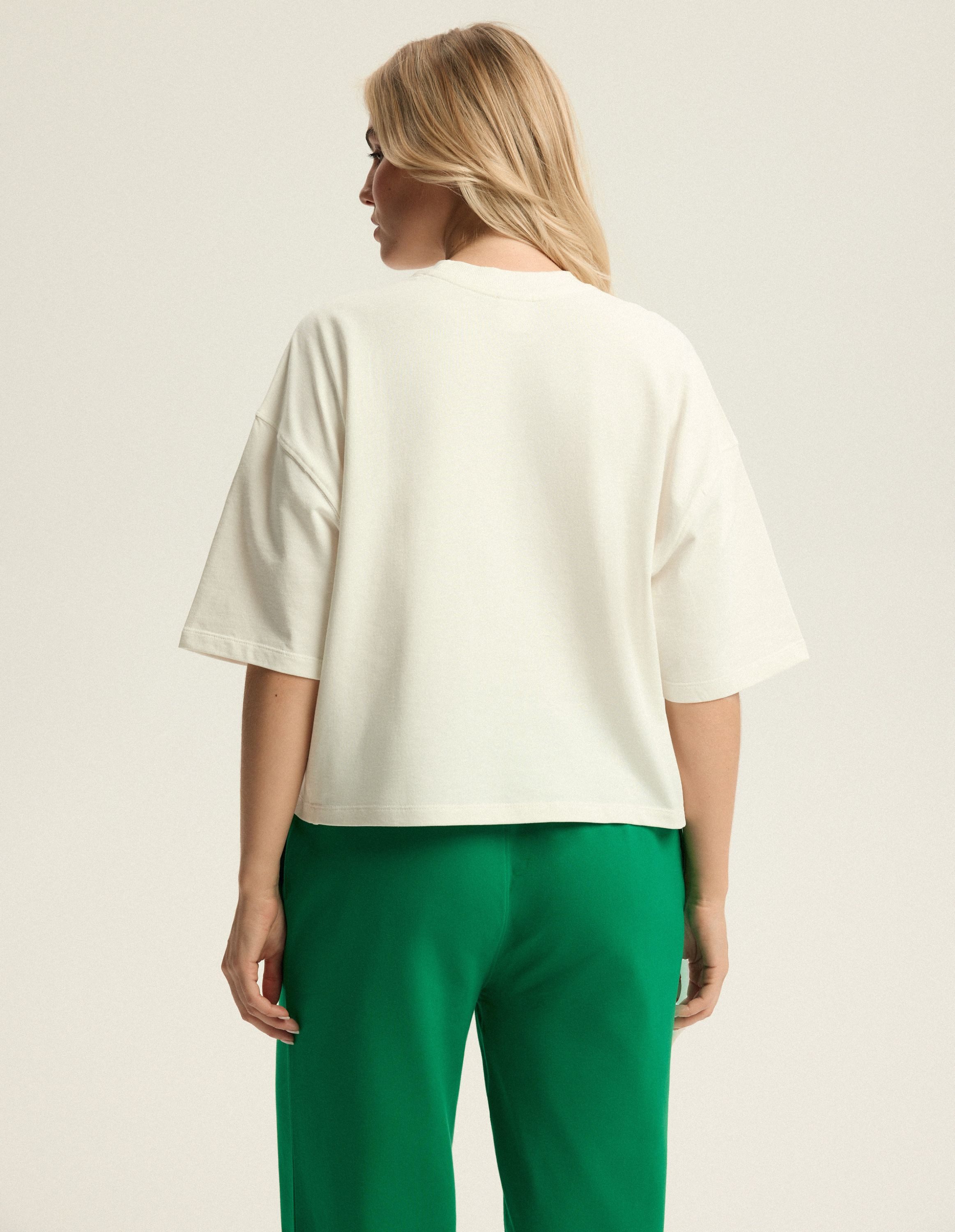 ESOTIQ T-Shirt Boxy-Oversize-T-Shirt aus Baumwolle mit College-Print. Kayci