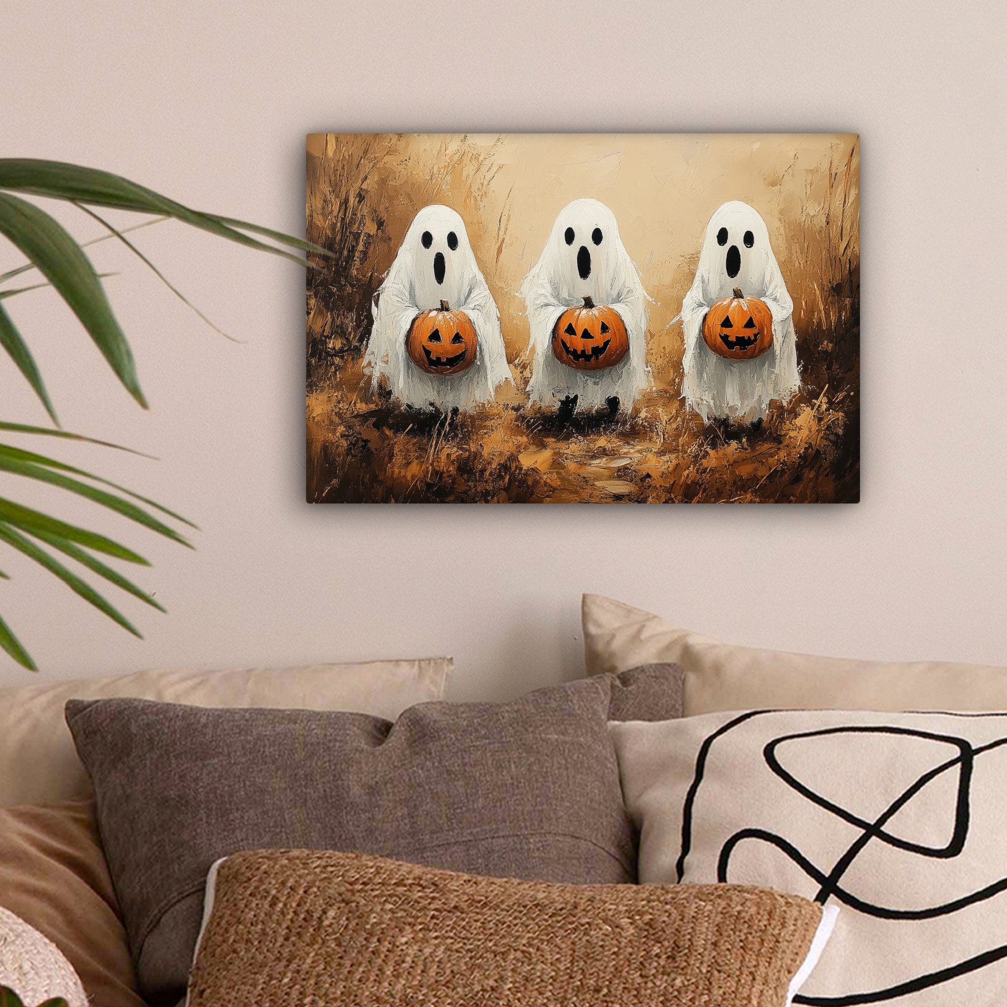 OneMillionCanvasses® Leinwandbild Halloween - Kürbis - günstig online kaufen
