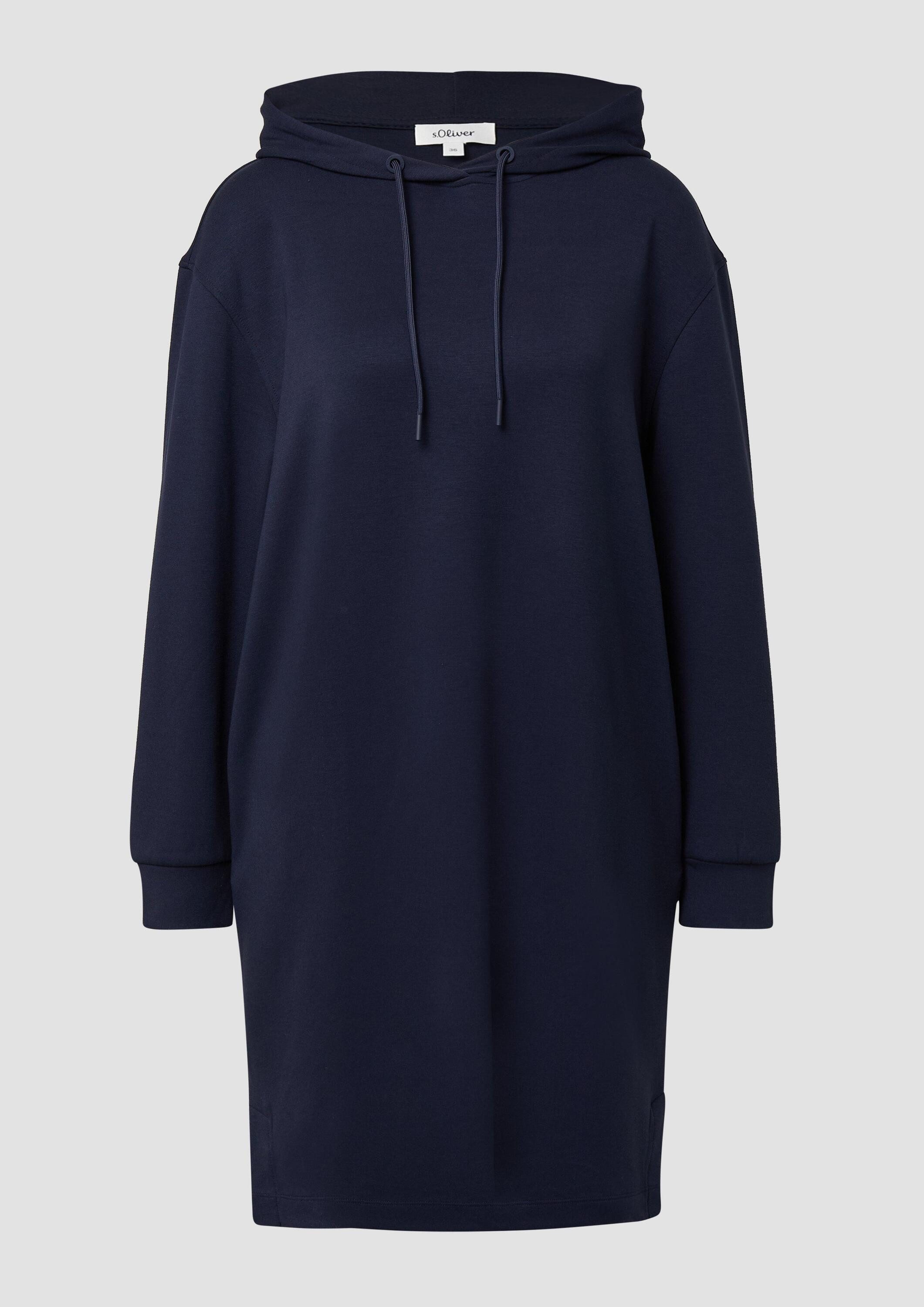 s.Oliver Midikleid Kleid Scuba-Kleid mit Eingrifftaschen und Kapuze