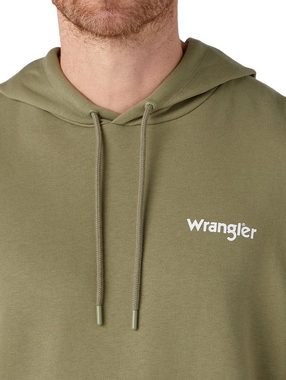 Wrangler Kapuzensweatshirt Regular Fit - Logo Hoodie Deep Lichen Green