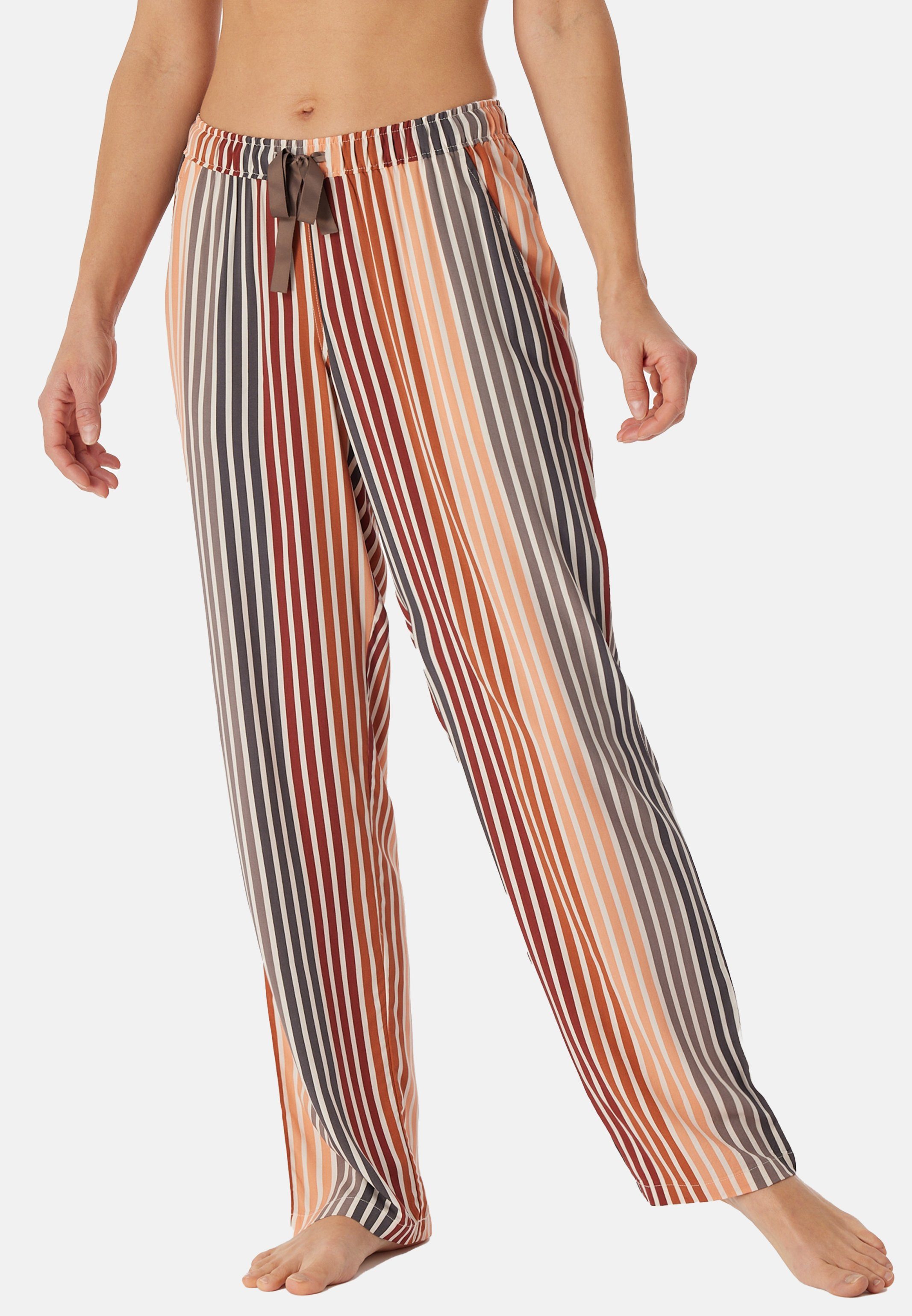Web Schlafanzug Moderne, Mix Hose Silhouette & - (1-tlg) gerade Mehrfarbig Relax Schlafhose Schiesser