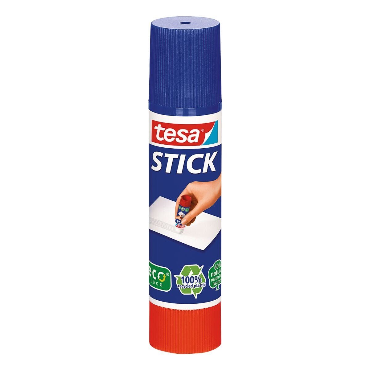 tesa Klebestift Stick ecoLogo®, rund, Steckkappe mit Rollstopp, 10 g