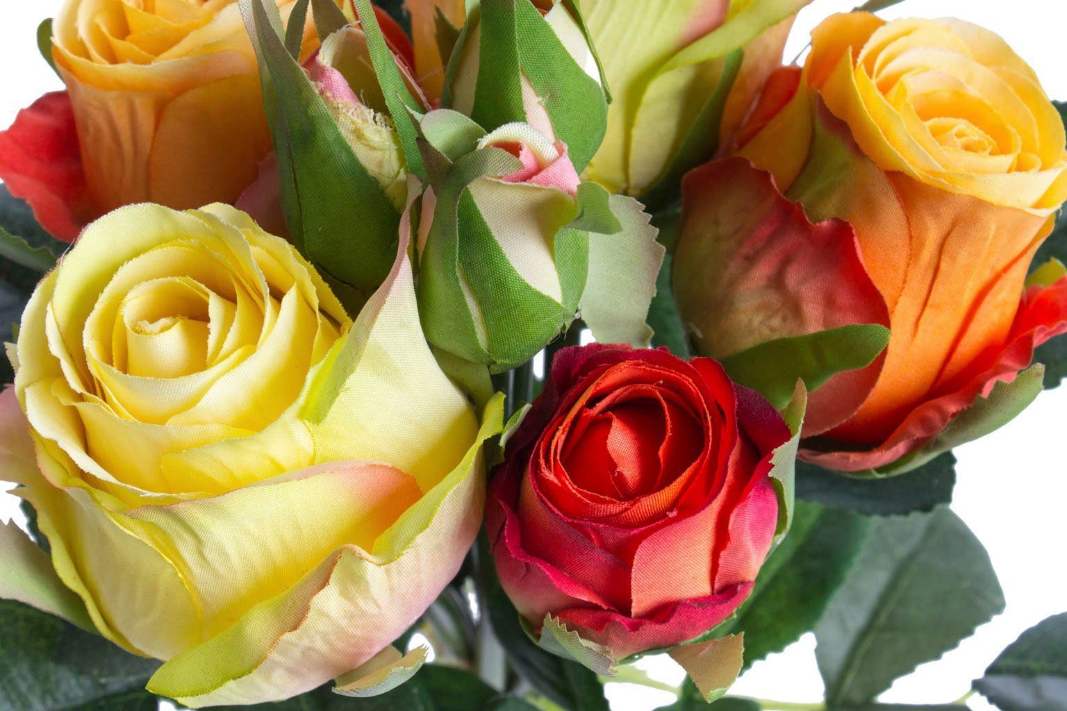 Kunstblume Rosen mit Höhe Rosenstrauß 28 Botanic-Haus, 5 cm Knospen, 3 und