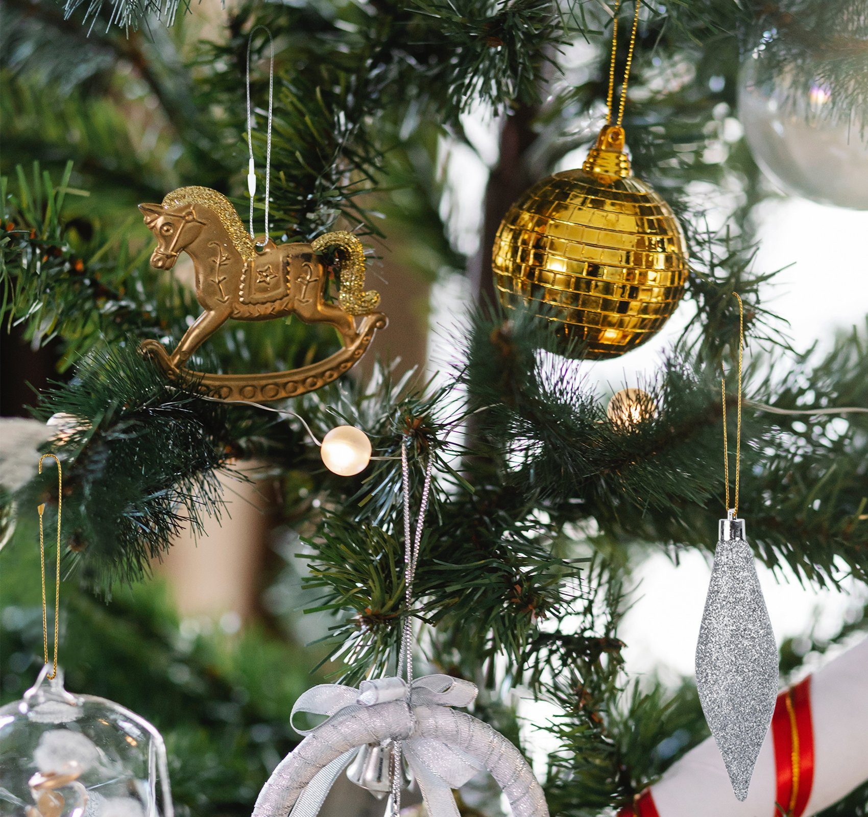 Schnur dekorative 200 Stück Verpackung Homewit Weihnachtsbaumkugel zum