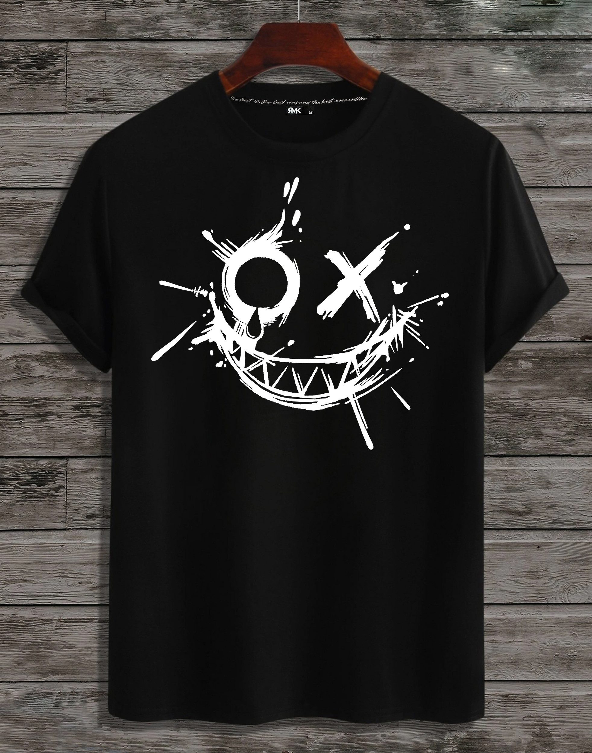 RMK T-Shirt RMK T-Shirt Herren Shirt Rundhals Vintage Smile Smiley aus 100% Baumwolle