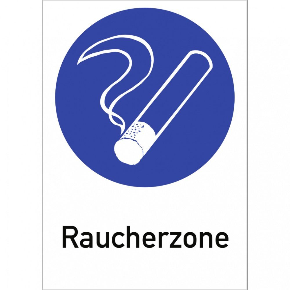 Hinweisschild Raucherzone, Kombischild, Alu, 262x371 mm