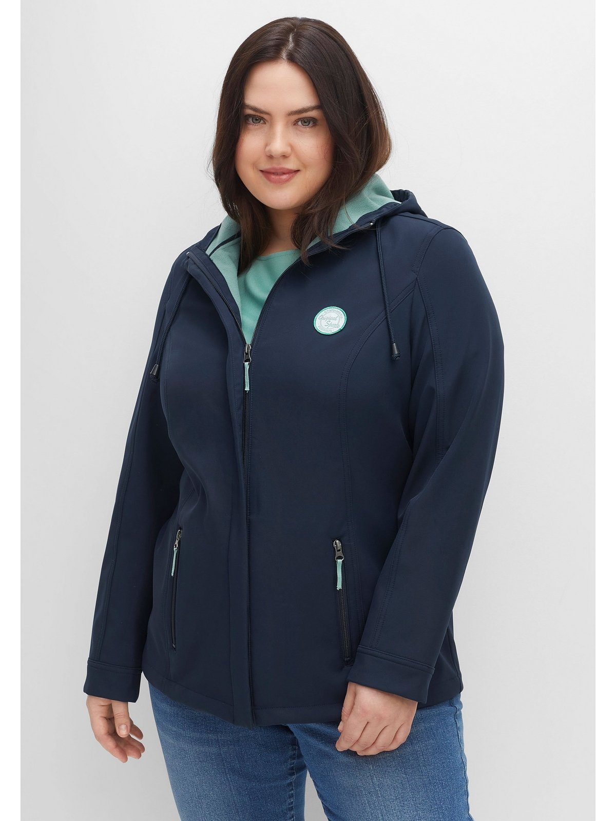 Sheego Softshelljacke Große Größen mit Fleece-Innenseite, winddichte Qualität nachtblau | Übergangsjacken