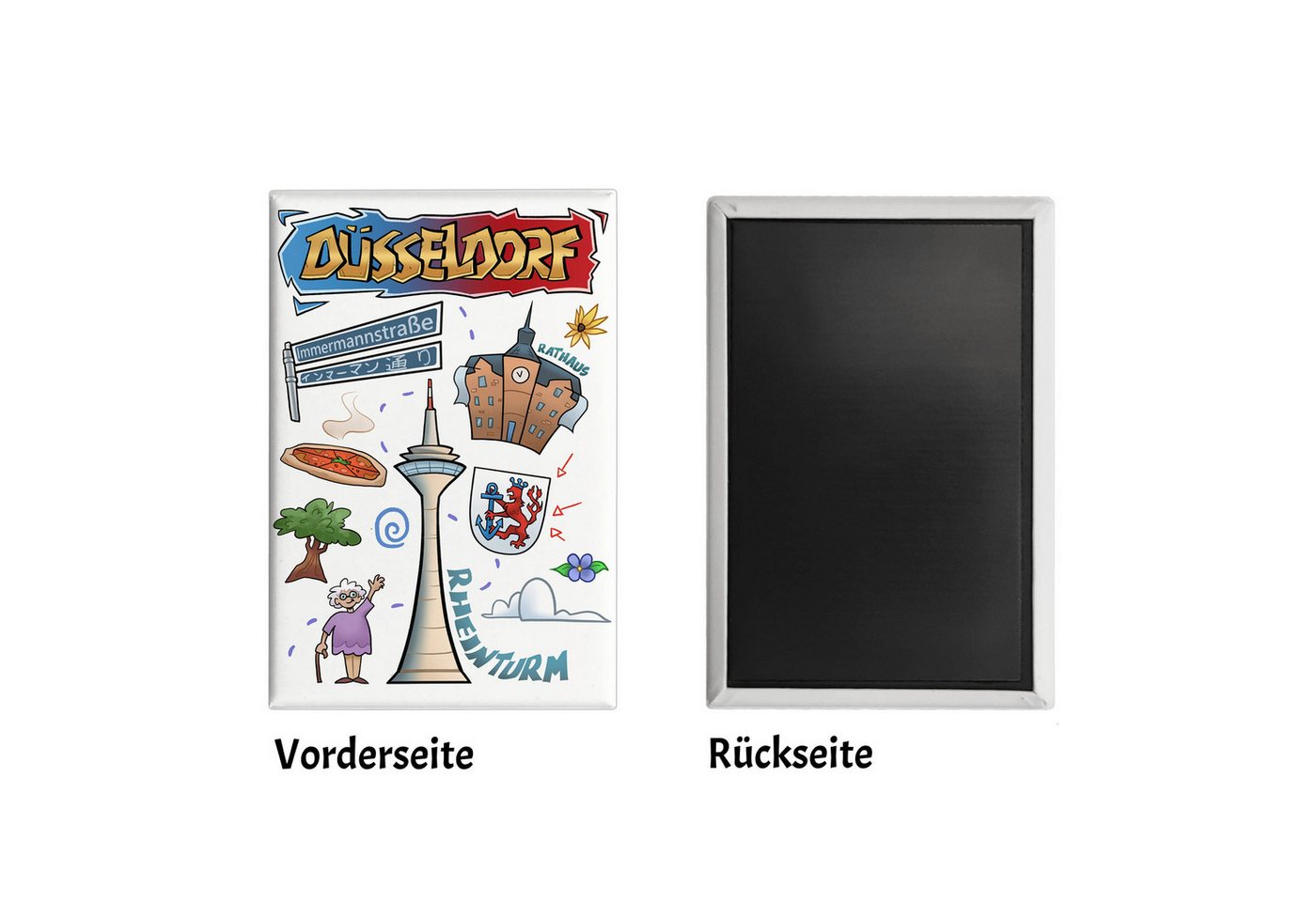 Thumbnail - speecheese Magnet Düsseldorf Pop Art Comic Souvenir Souvenir Magnet - Rheinturm