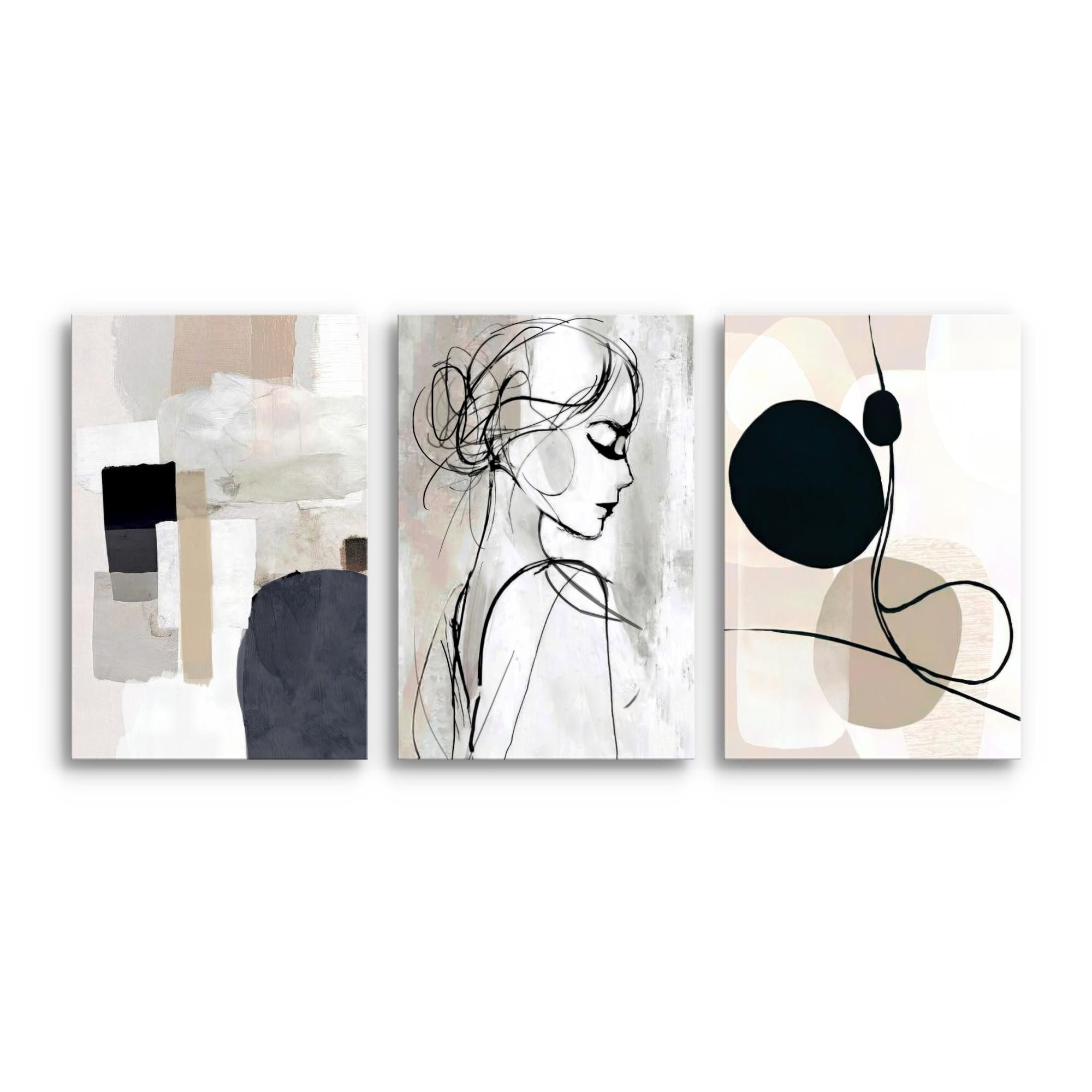 Novart Wandbild Wandbilder Boho Wohnzimmer Schlafzimmer Landhaus Deko, Frau günstig online kaufen