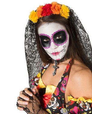 Karneval-Klamotten Kostüm La Catrina Tag der Toten Damenkostüm bunt, Dia de los Muertos Frauenkostüm Halloween