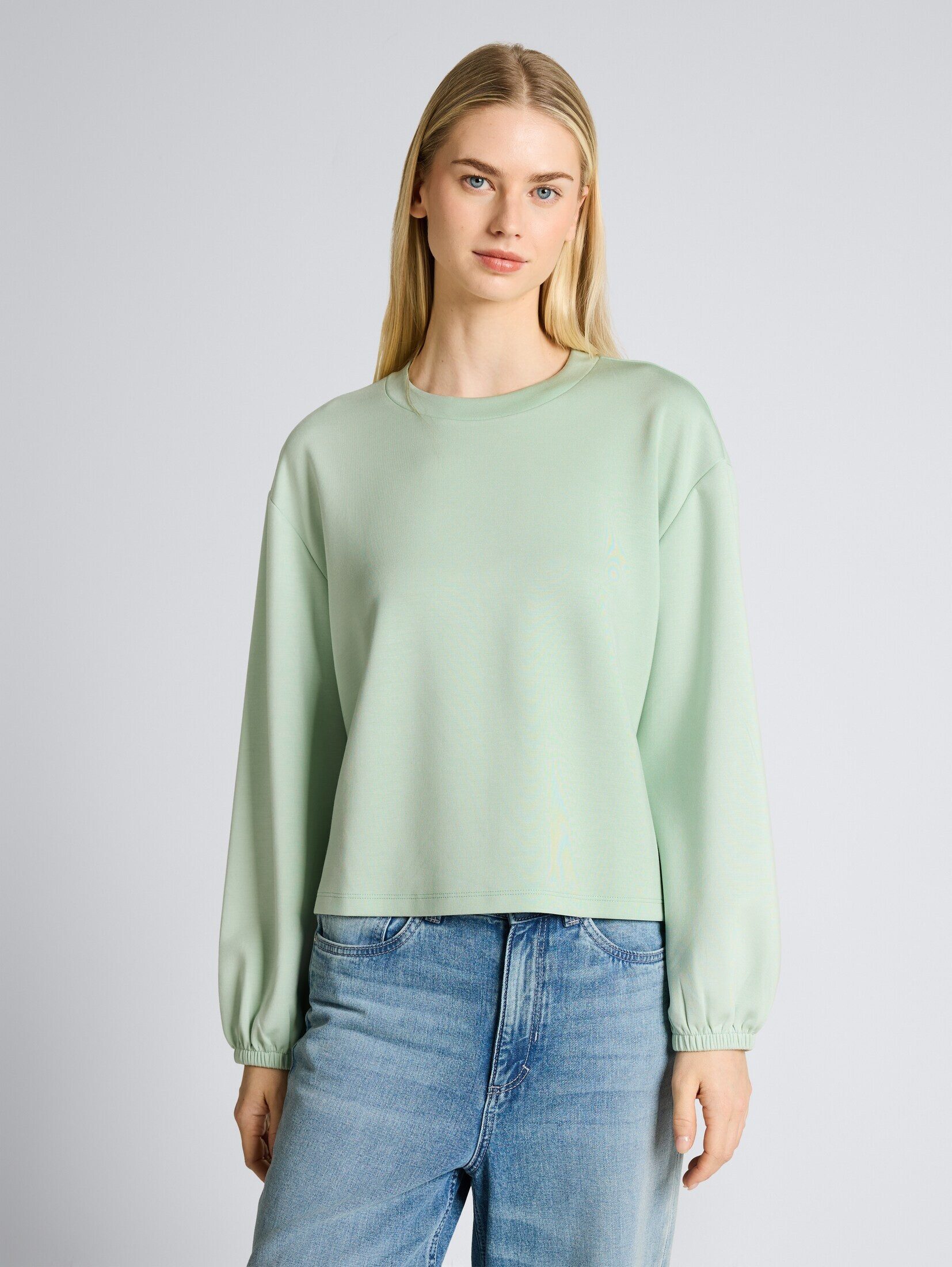 TOM TAILOR Denim Langarmshirt T-Shirt Loose Fit Scuba Langarmshirt günstig online kaufen