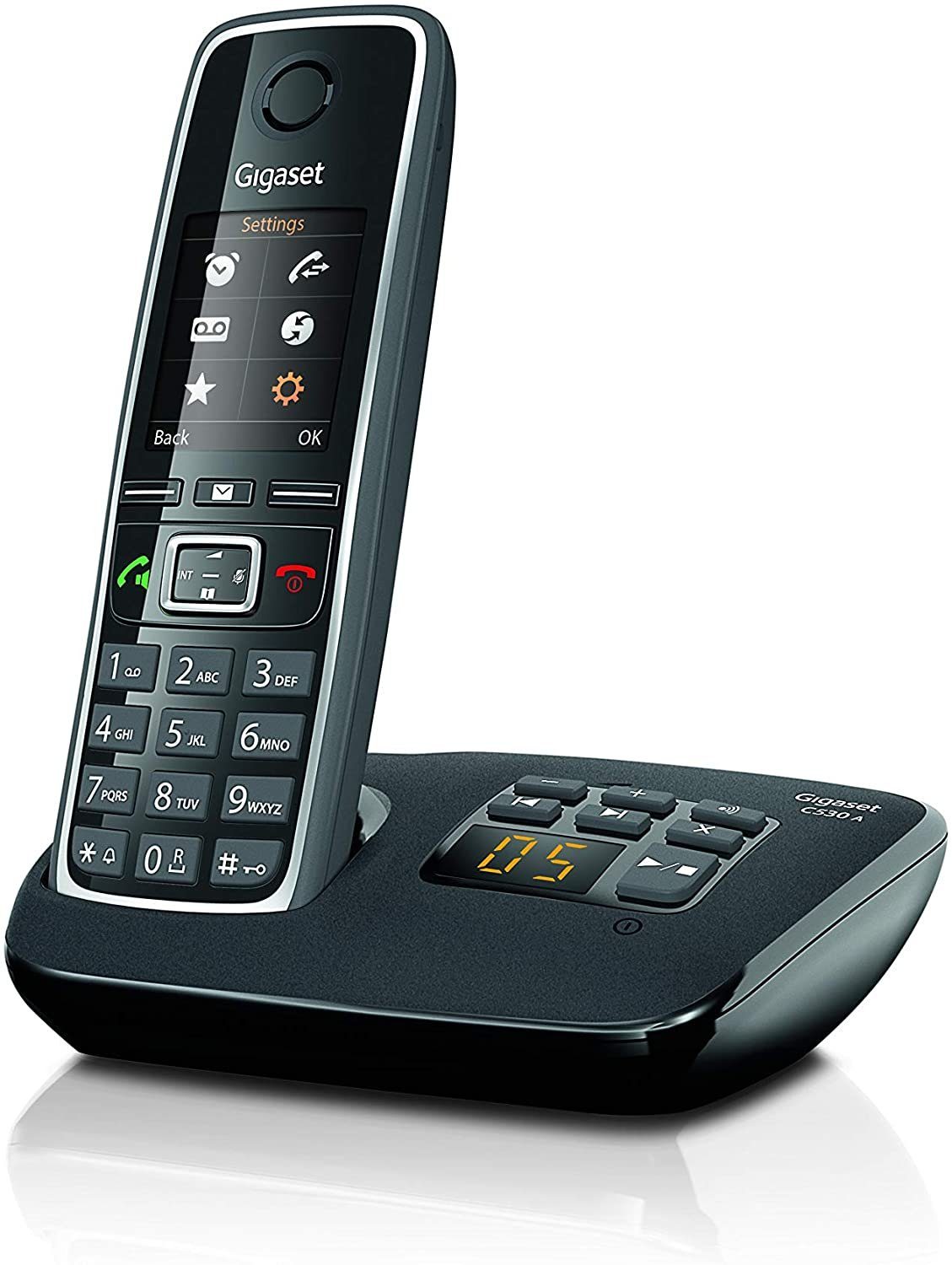 Gigaset C 530A Festnetztelefon (Mobilteile: 1, Freisprechen, Großes  beleuchtetes TFT-Farbdisplay, Wecker, Kalender), DECT-Telefon mit  integriertem digitalem Anrufbeantworter | Telefone