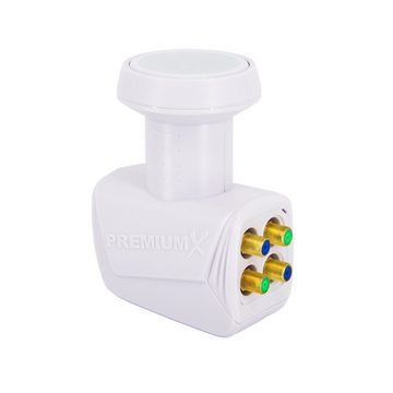 PremiumX DELUXE SAT Anlage für 4 Teilnehmer 100cm ALU Ziegelrot Quad LNB SAT-Antenne