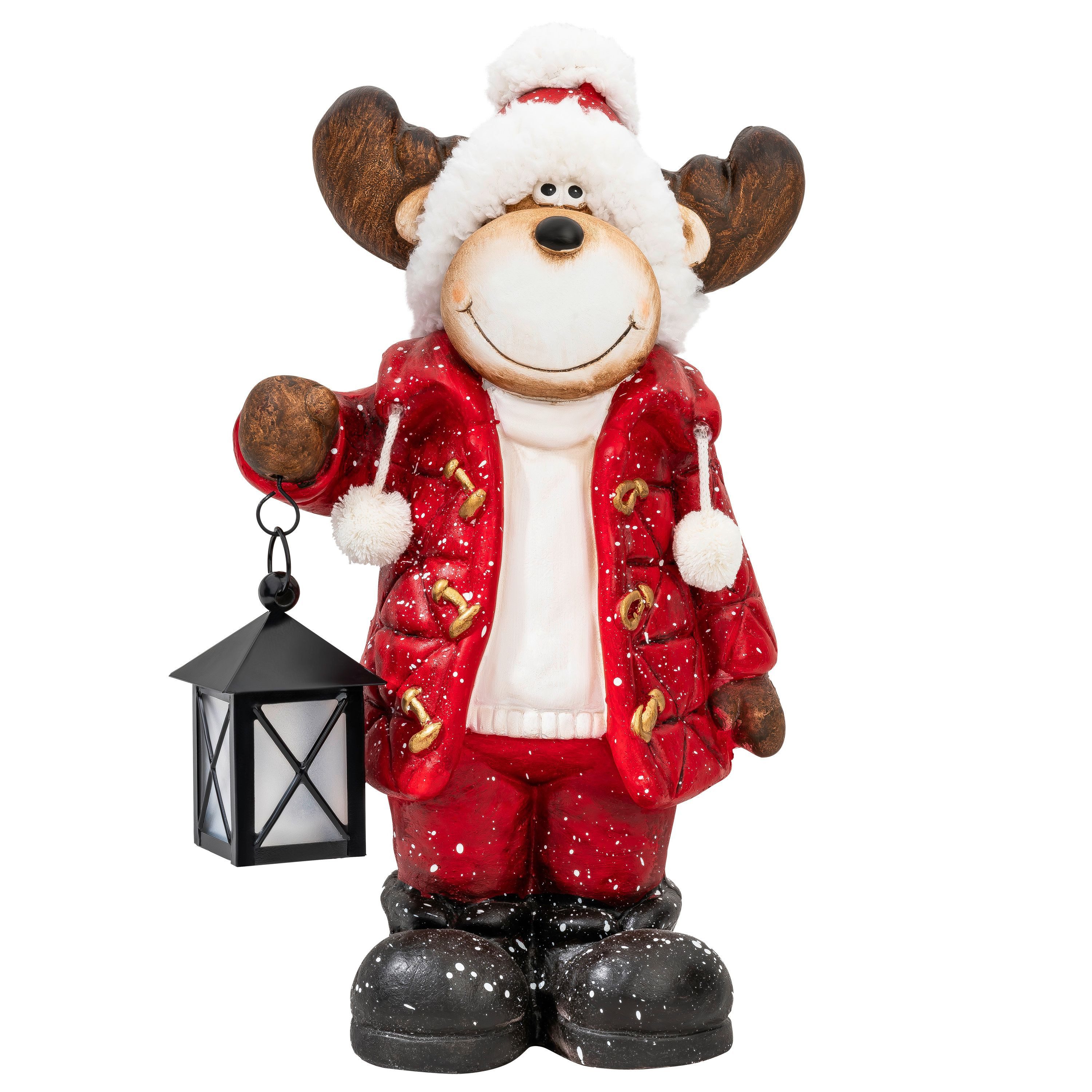 Kamelio Weihnachtsfigur Elch 40cm Weihnachtsdeko Figuren mit Laterne Weihna günstig online kaufen