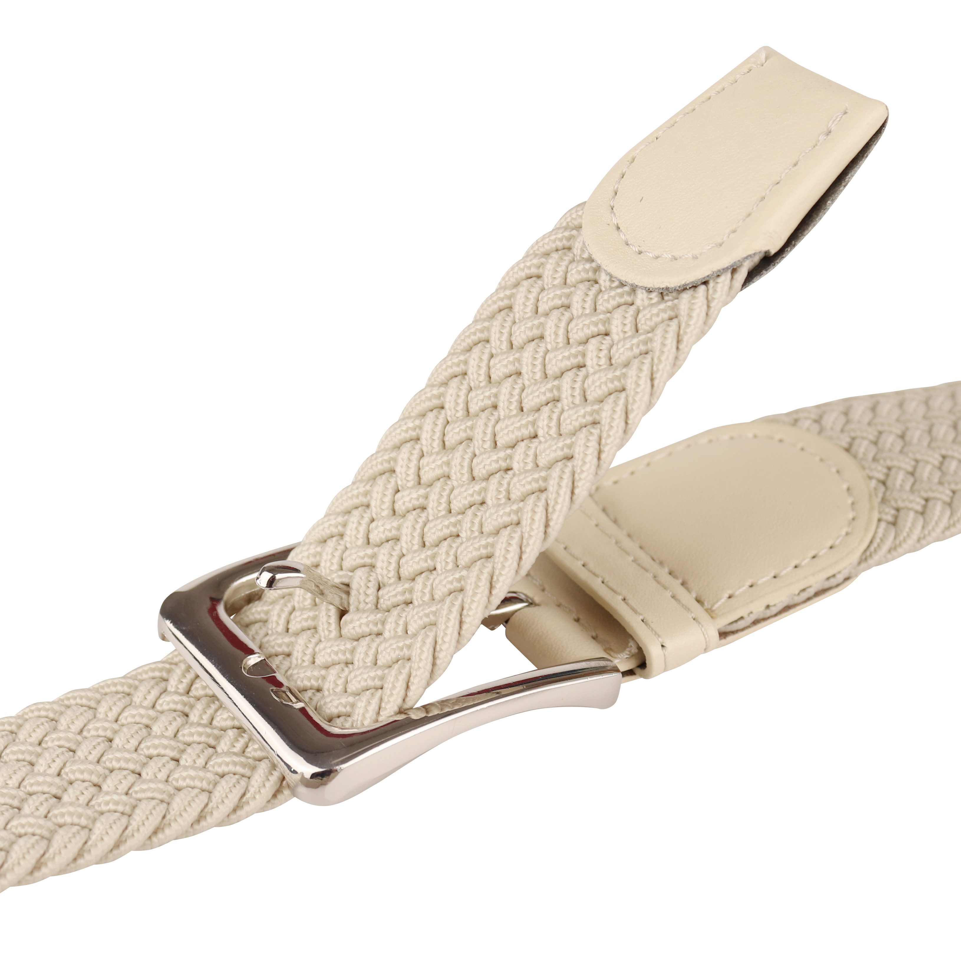 Dehnbarer Damen Herren MIRROSI Beige Stoffgürtel und Super für Stretchgürtel Atemungsaktiv, Geflochtener Weich) UNISEX Flechtgürtel Breit, (3,5CM Gürtel Elastischer Flechtgürtel