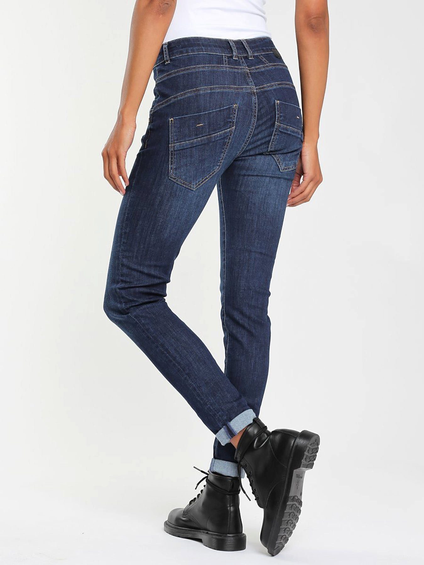 WASH Slim-fit-Jeans "GERDA" DEEP JEANS BLUE GANG