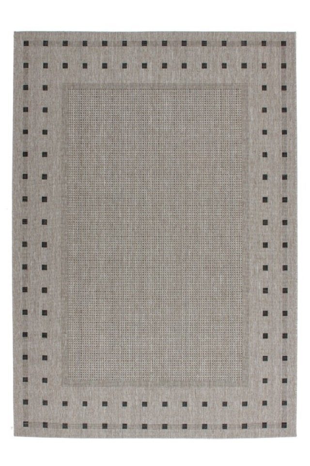 Teppich Teppich modern Design, silberfarben, LALEE, Rechteckig, Höhe: 8 mm, mit Bordüre, gepunktet, Flachgewebe, strapazierfähig, robust