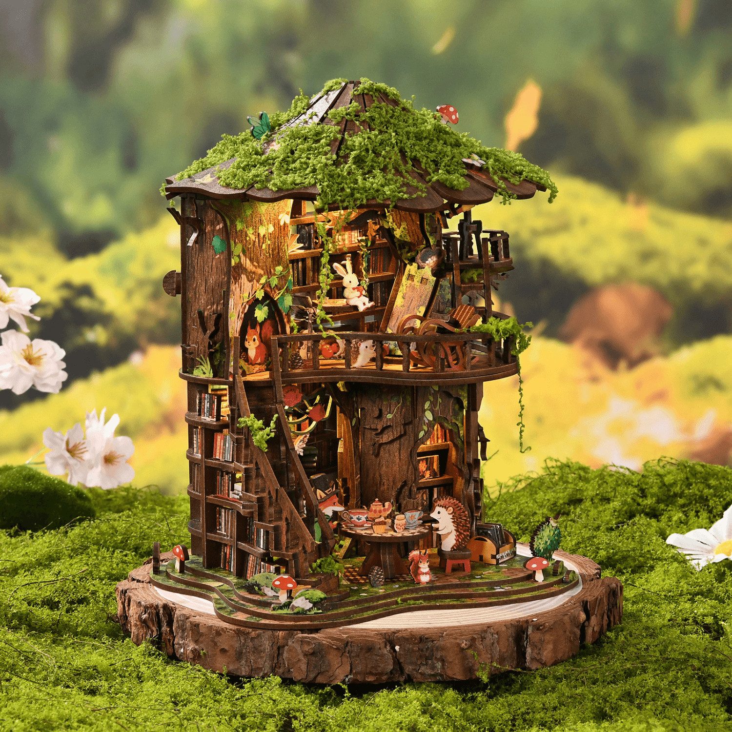 MagicHolz 3D-Puzzle Magical Forest Treehouse Miniaturhaus, 410 Puzzleteile