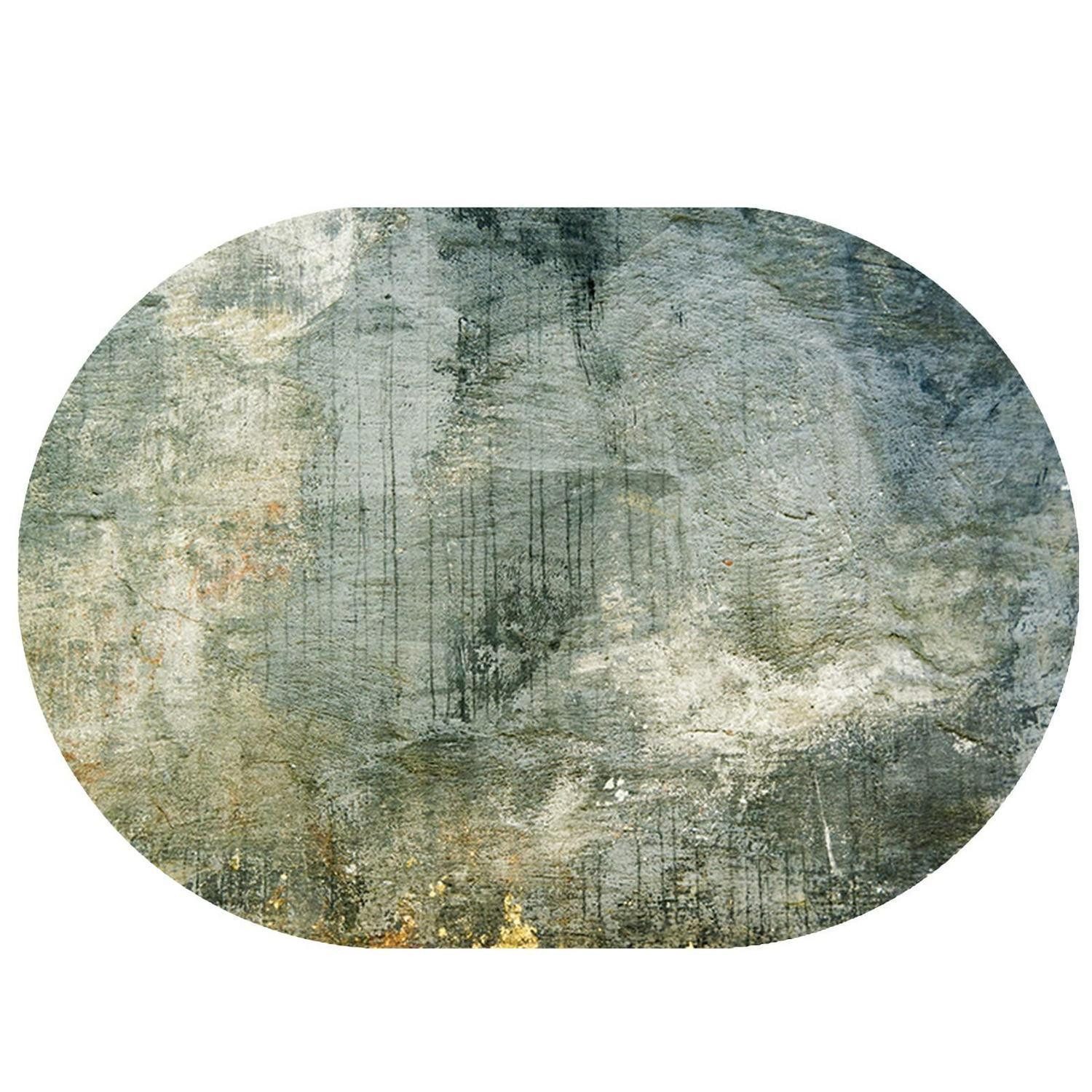 LuxusKollektion Läufer Teppich Oval Grün Abstrakt 120x200cm, oval, Höhe: 7 mm