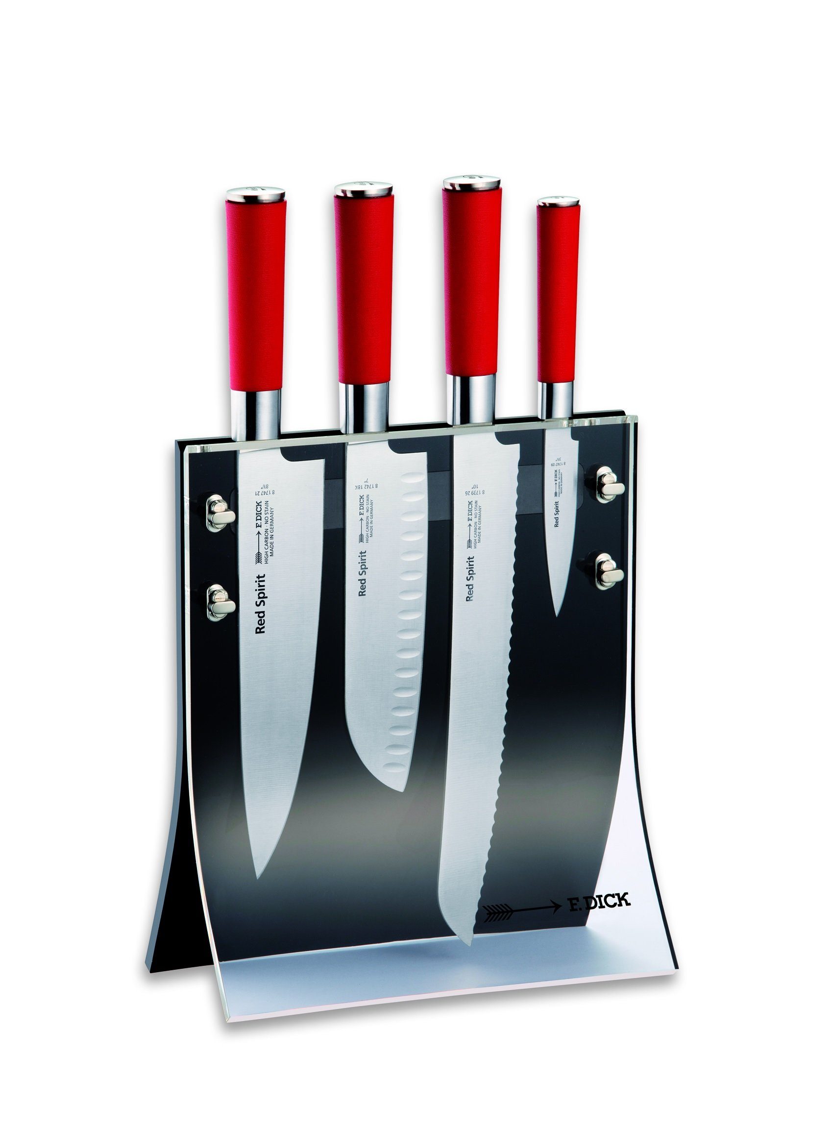 F. DICK Messerblock Dick Messerblock Acryl 4 Messer Red Spirit 8177200