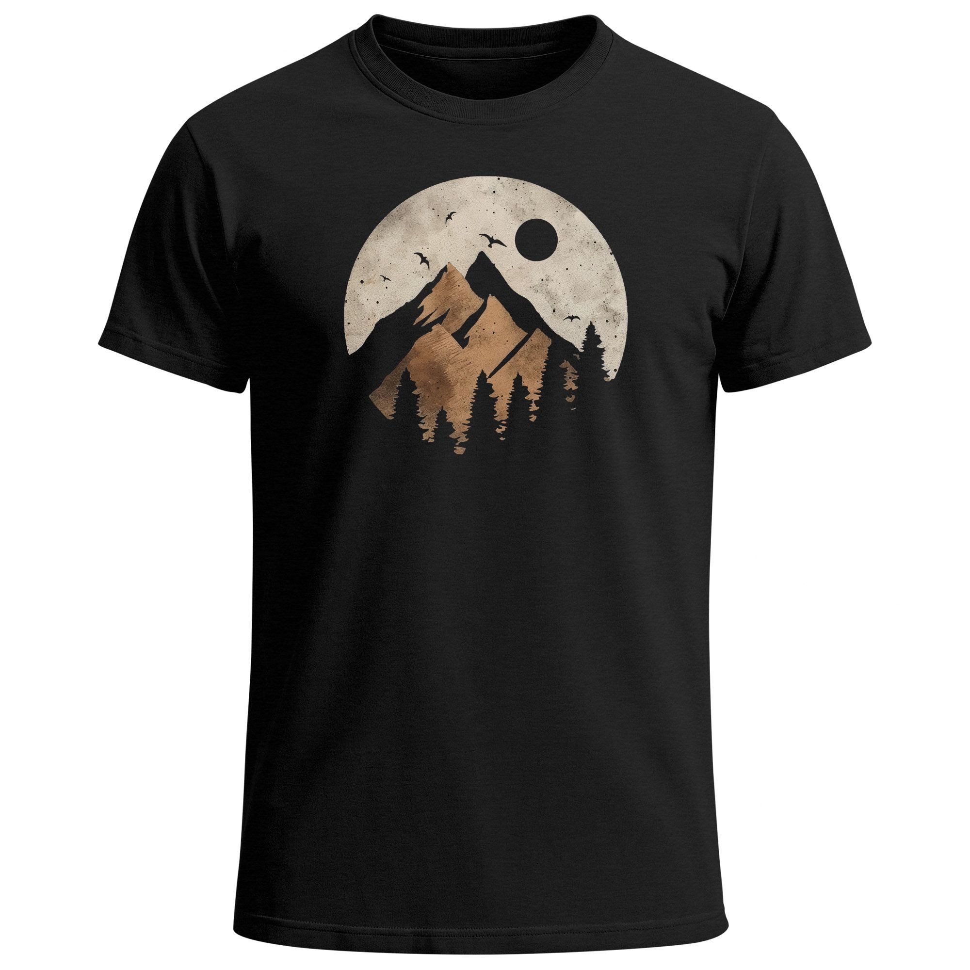 Neverless Print-Shirt Herren T-Shirt Berge Wandern Outdoor Grafikshirt Natu günstig online kaufen