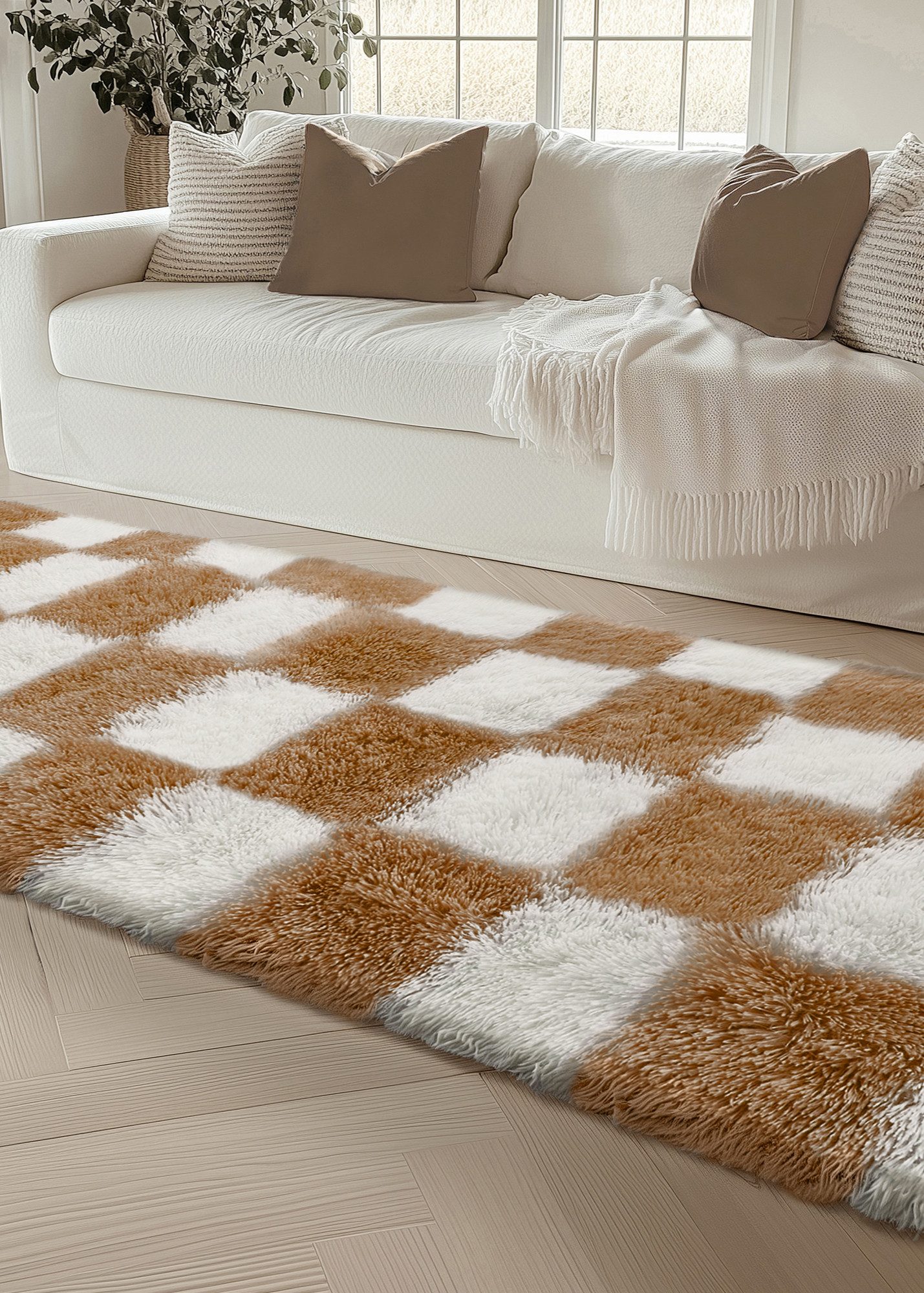 PURECOZY Hochflor-Teppich Mikrofaser-Teppich, Waschbar Weich & Kuschelig, rechteckig, Höhe: 40 mm, geeignet für verschiedene Innenräume, 60x180 cm