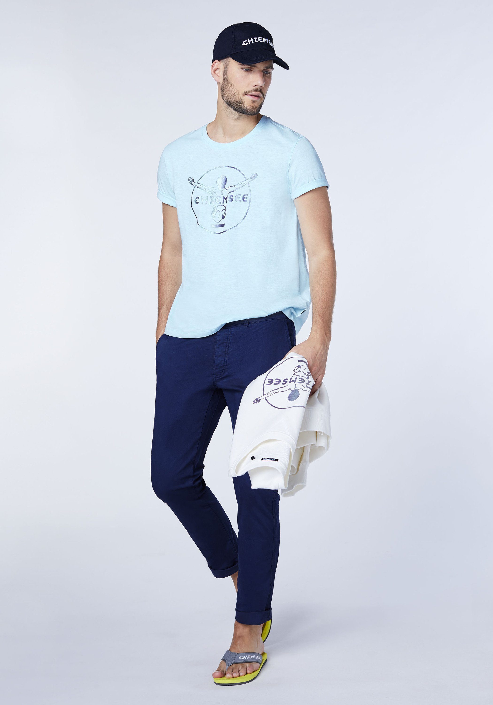 mit 1 gedrucktem Coryda Label-Symbol Print-Shirt T-Shirt Chiemsee Blue