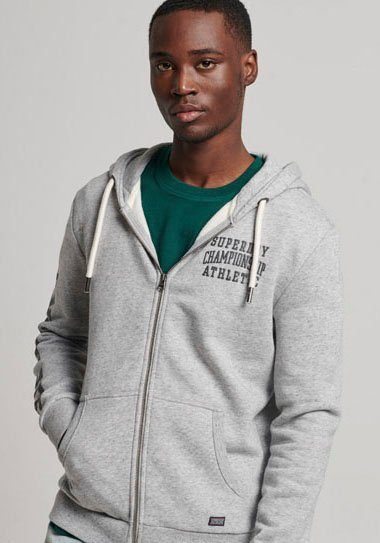 GYM ATHLETIC VINTAGE athletic grey ZIPHOOD Kapuzensweatjacke Superdry