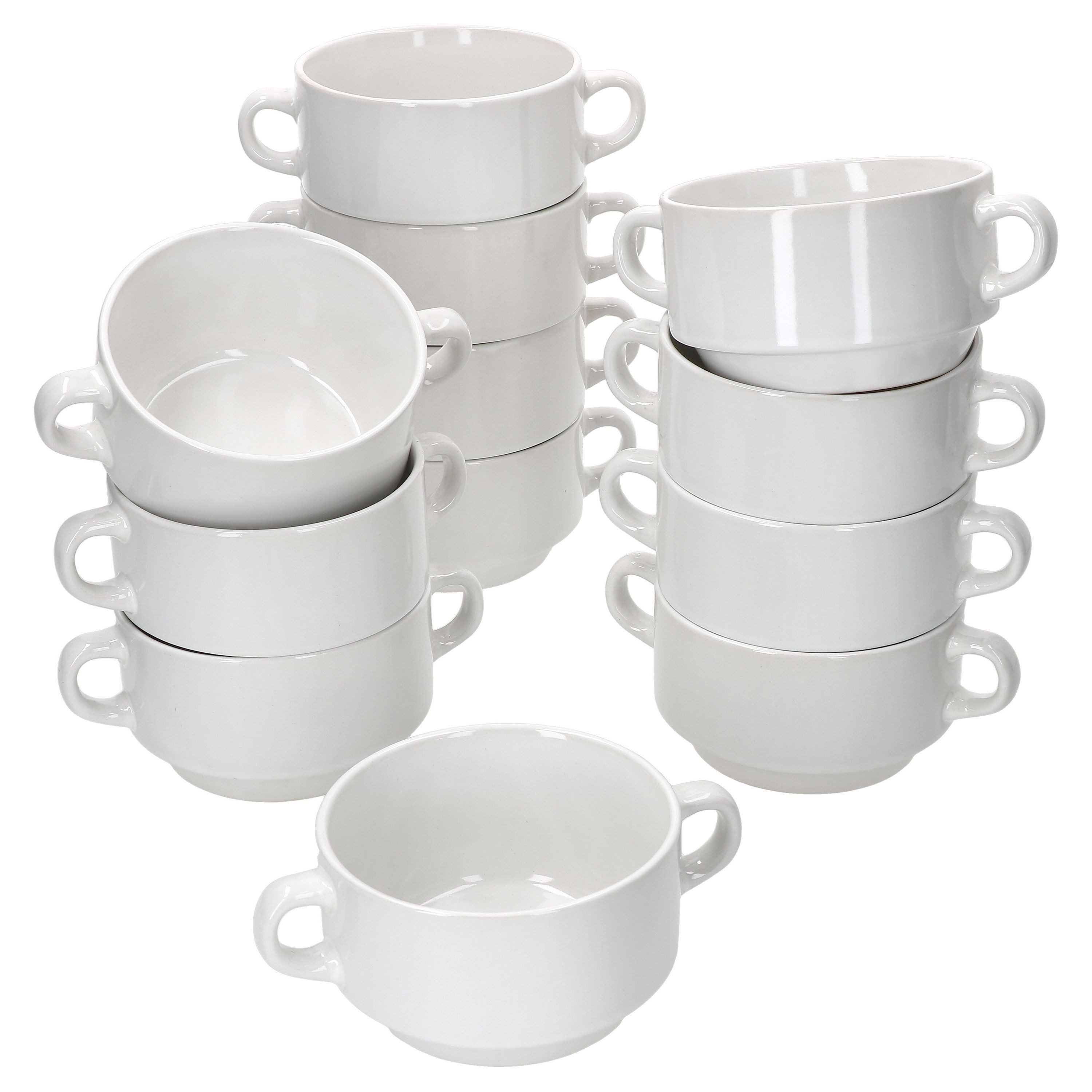 MamboCat Suppenschüssel 12er Set Stiva Suppenschale weiß 250 ml, Porzellan – Bild 2 von 5