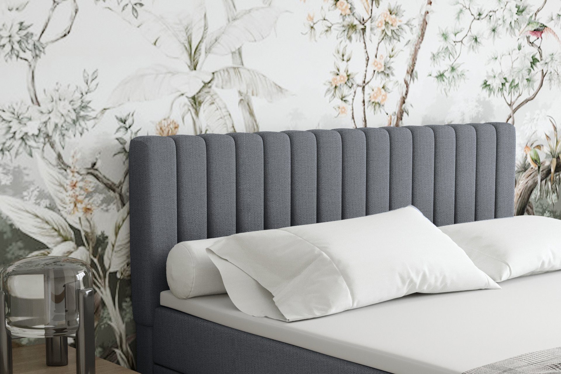 Homesy Boxspringbett EVEREST – Komfortables Doppelbett im modernen Design (Bett inkl. zwei Bettkästen und Topper), Große Auswahl an Polsterfarben, inklusive Mat – Bild 5 von 5