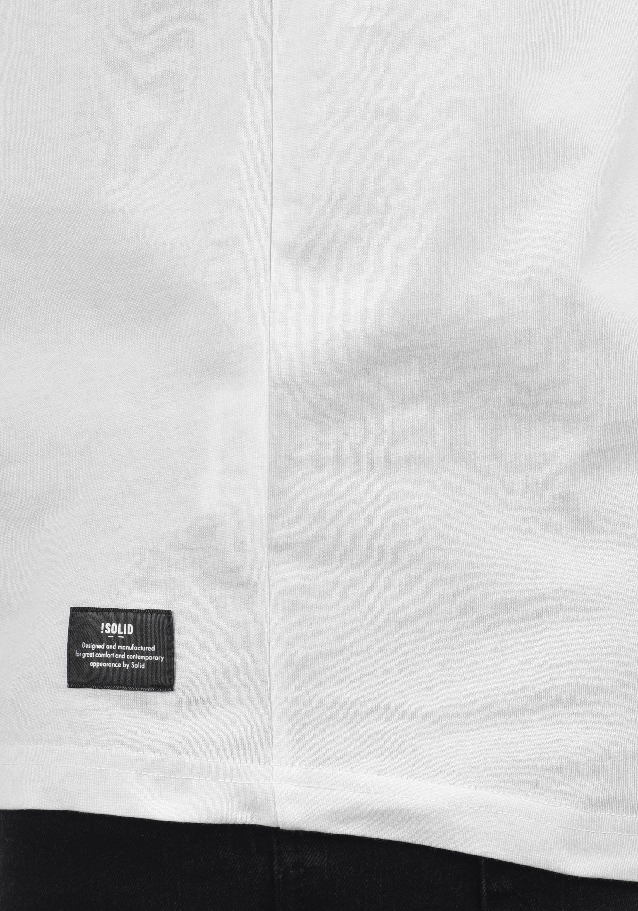 Solid Rundhalsshirt SDCahil Kurzarmshirt mit (G0001) Grey Tarnmuster-Print White