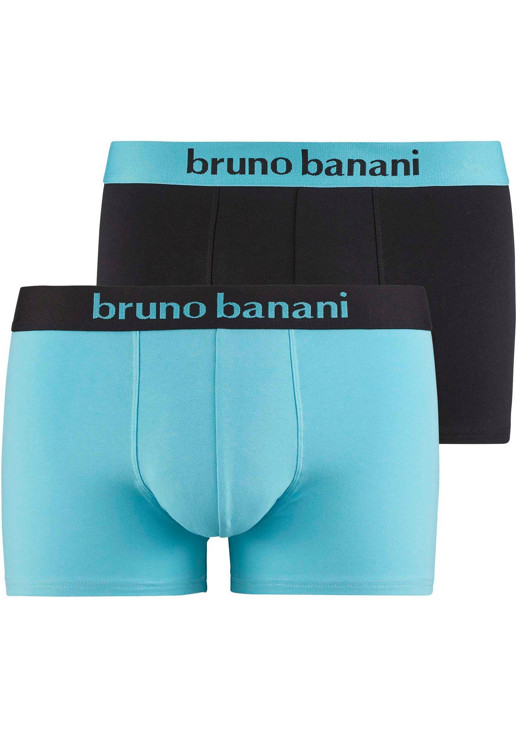 Bruno Banani Боксерські чоловічі труси, боксерки FLOWING (2er-Pack) mit kontrastfarbenem Bündchen