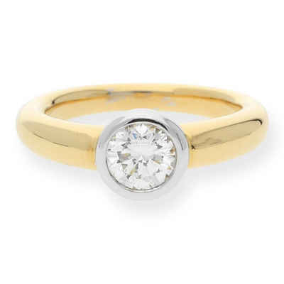 JuwelmaLux Fingerring JuwelmaLux Ring 750/000 (18 Karat) Gold und Weißgold mit exzellentem B (kein Set, 1-tlg)